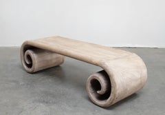 Custom Vintage Elmwood Curled Stump Base Coffee Table