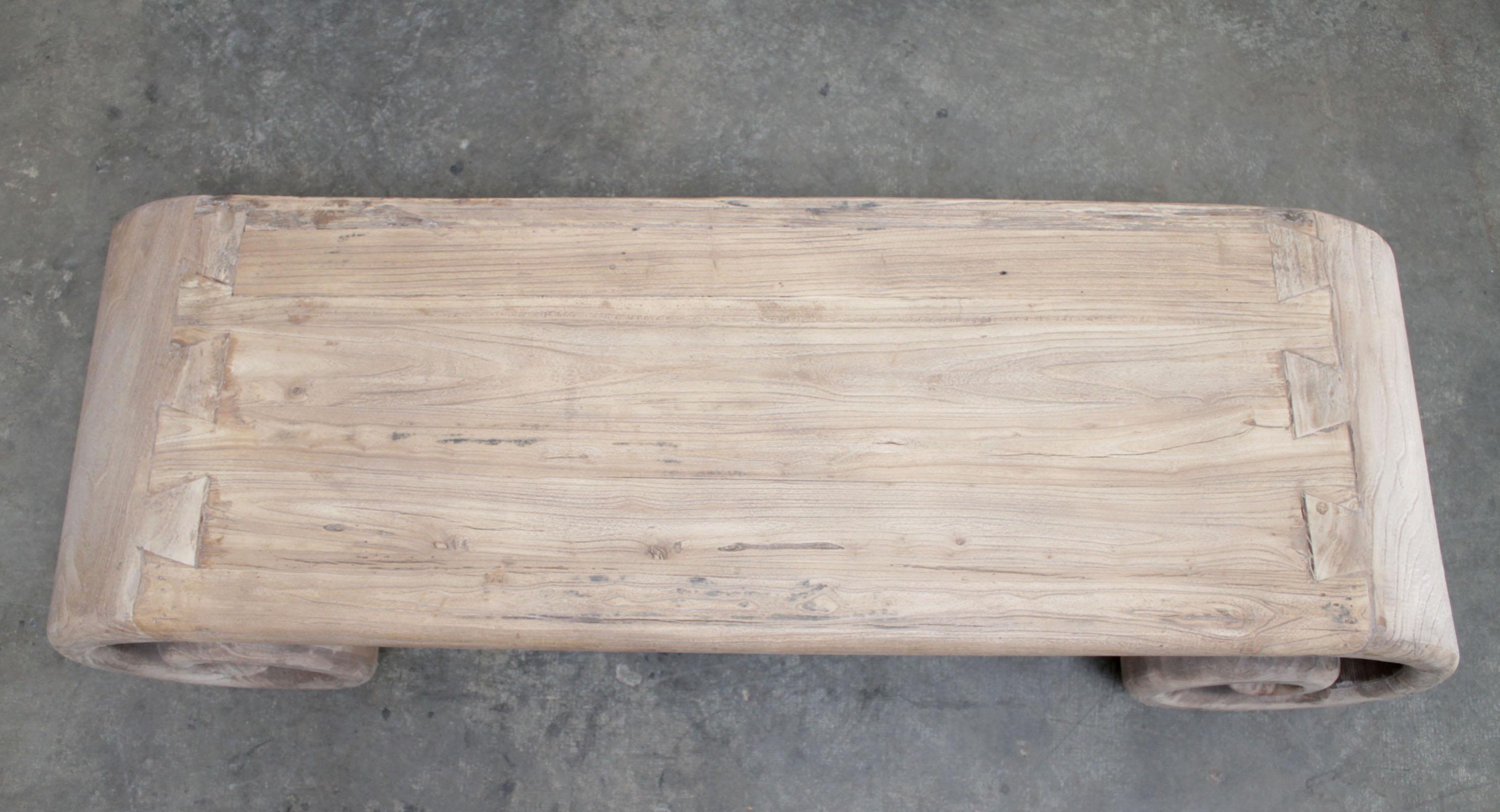 Contemporary Custom Vintage Elmwood Curled Stump Base Coffee Table