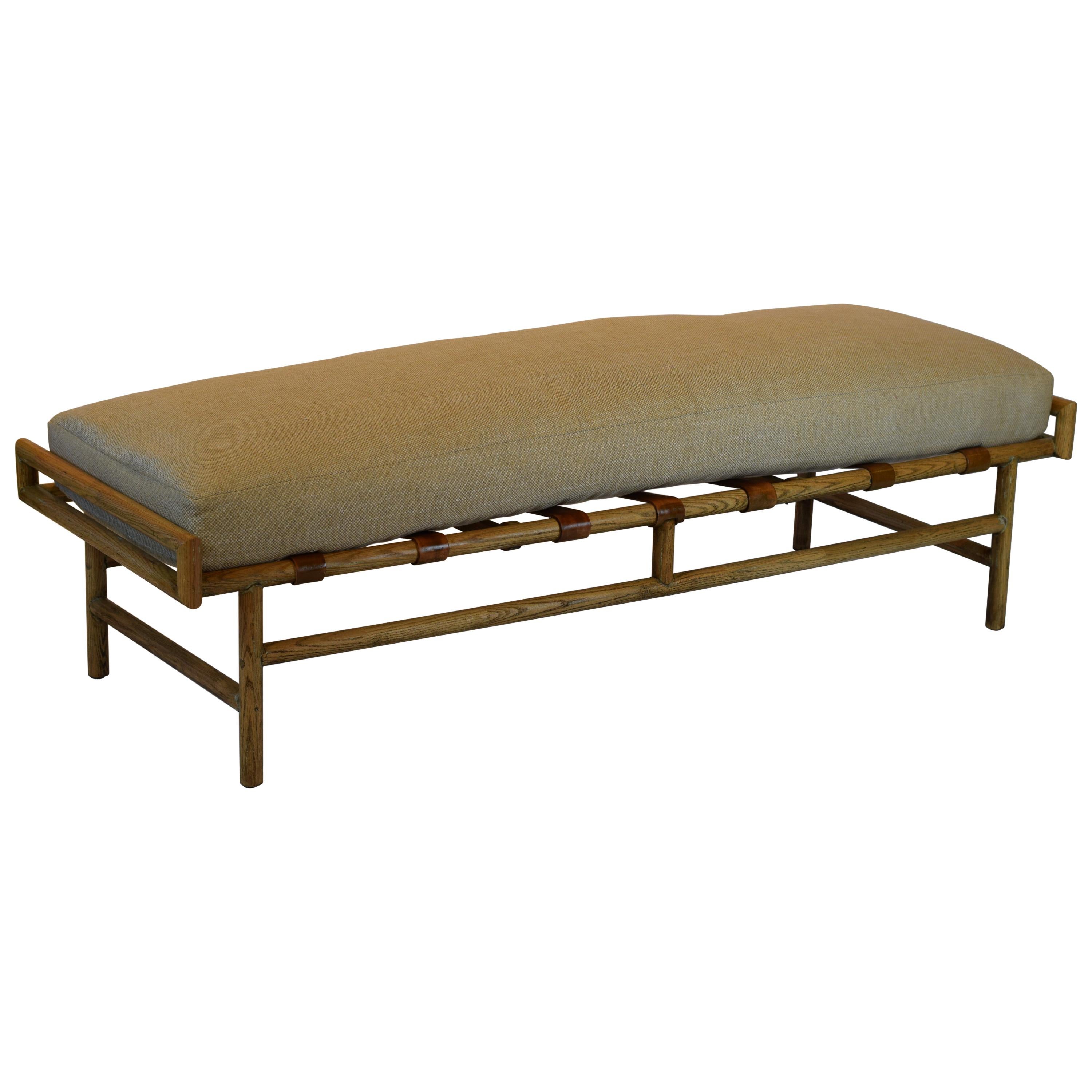 Custom Vintage Leather Strap Bench