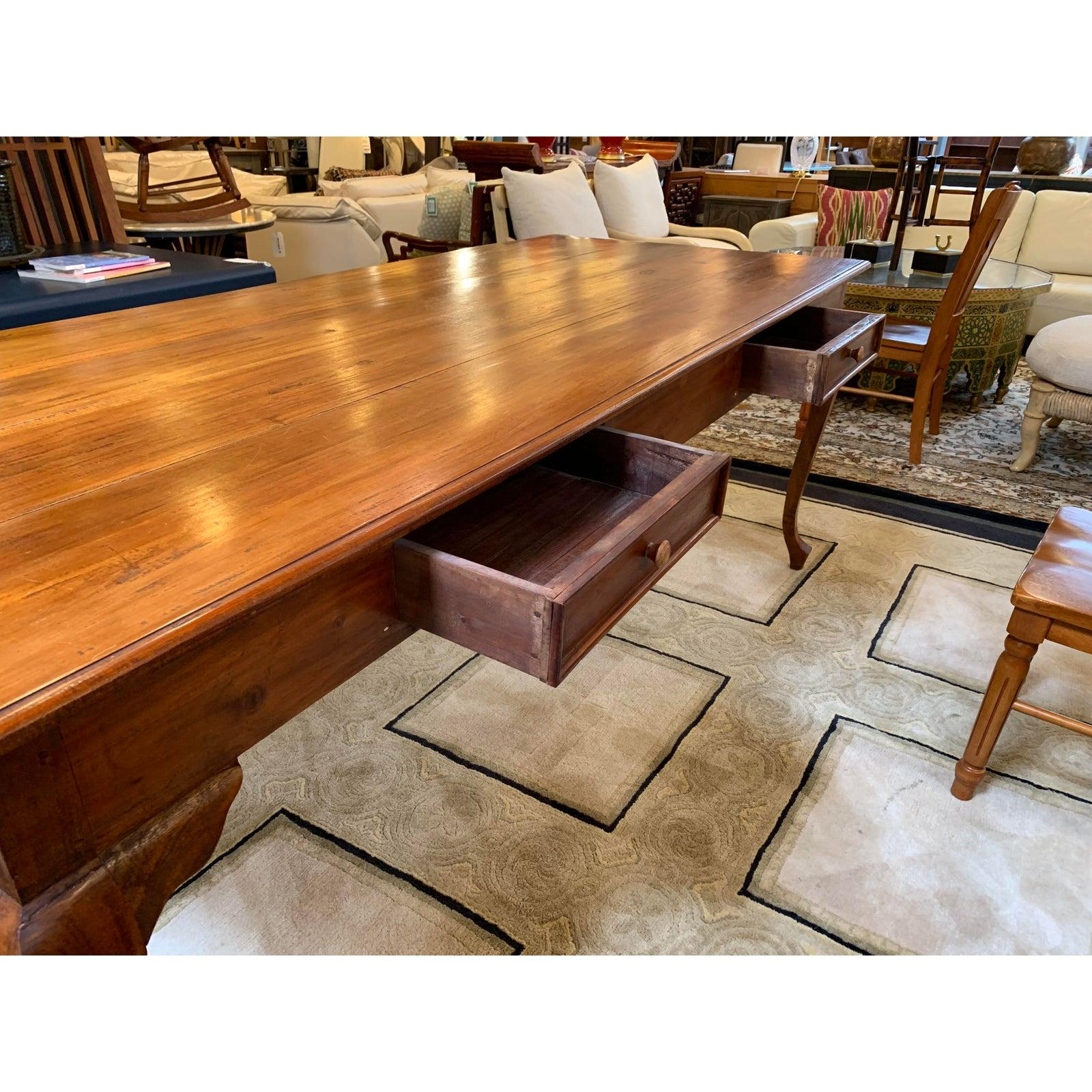 Custom Vintage Refectory and Dining Table by Bramble Company For Sale 1