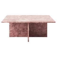 Custom Vondel Square Table Handcrafted in Red Travertine48"x30"