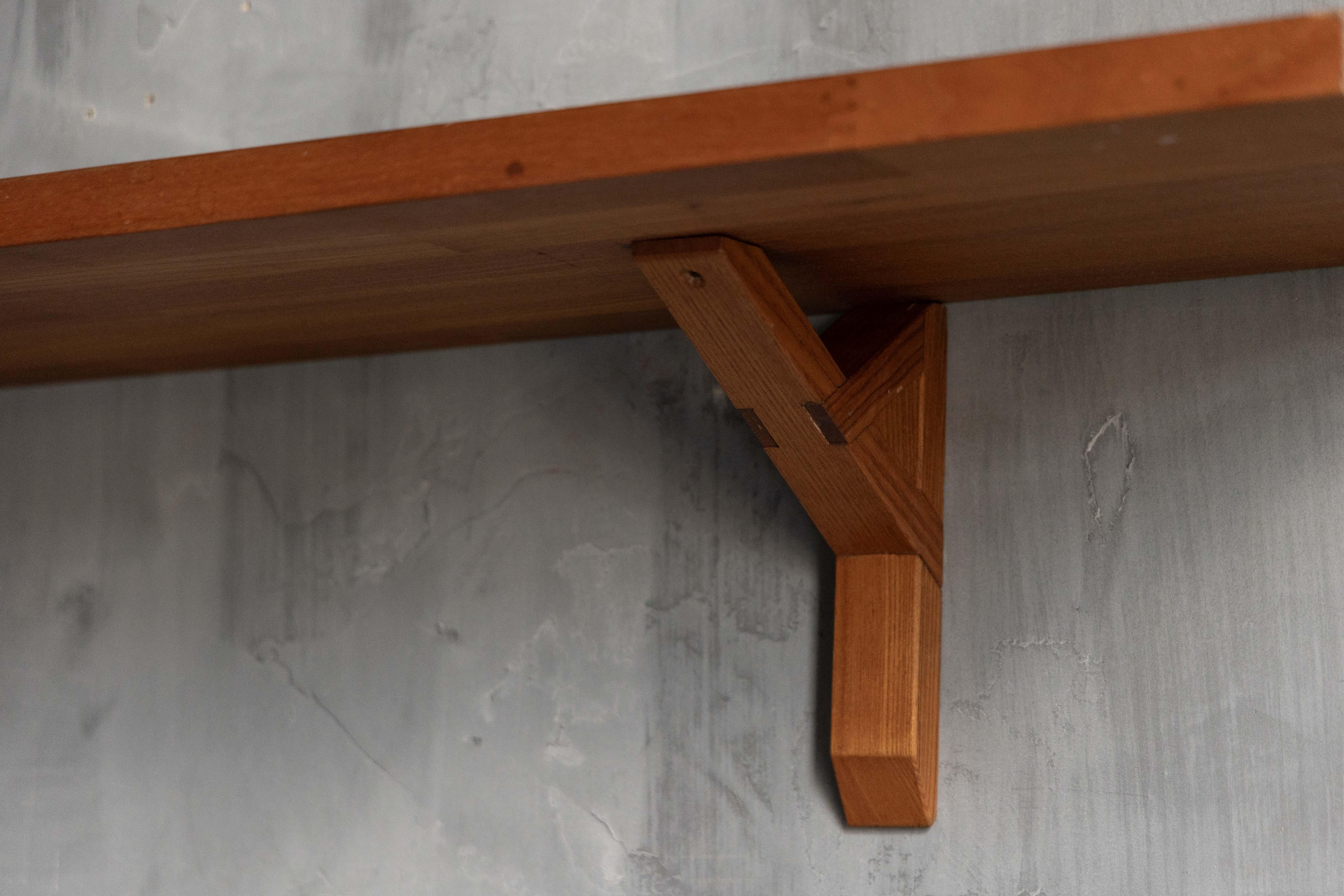 Custom Wall Console and Shelf by Pierre Chapo, France, 1970s For Sale 4
