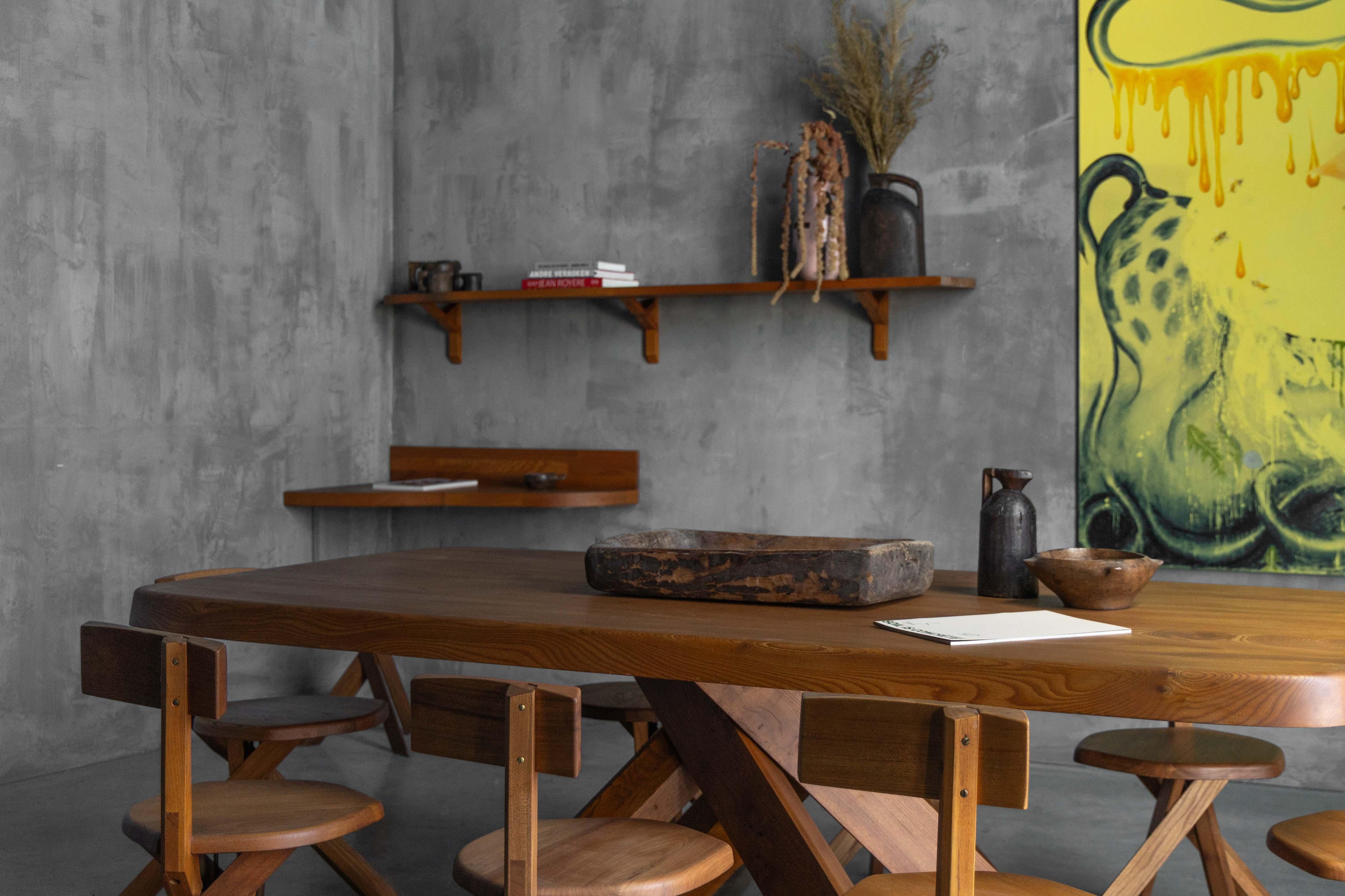 Custom Wall Console and Shelf by Pierre Chapo, France, 1970s For Sale 8