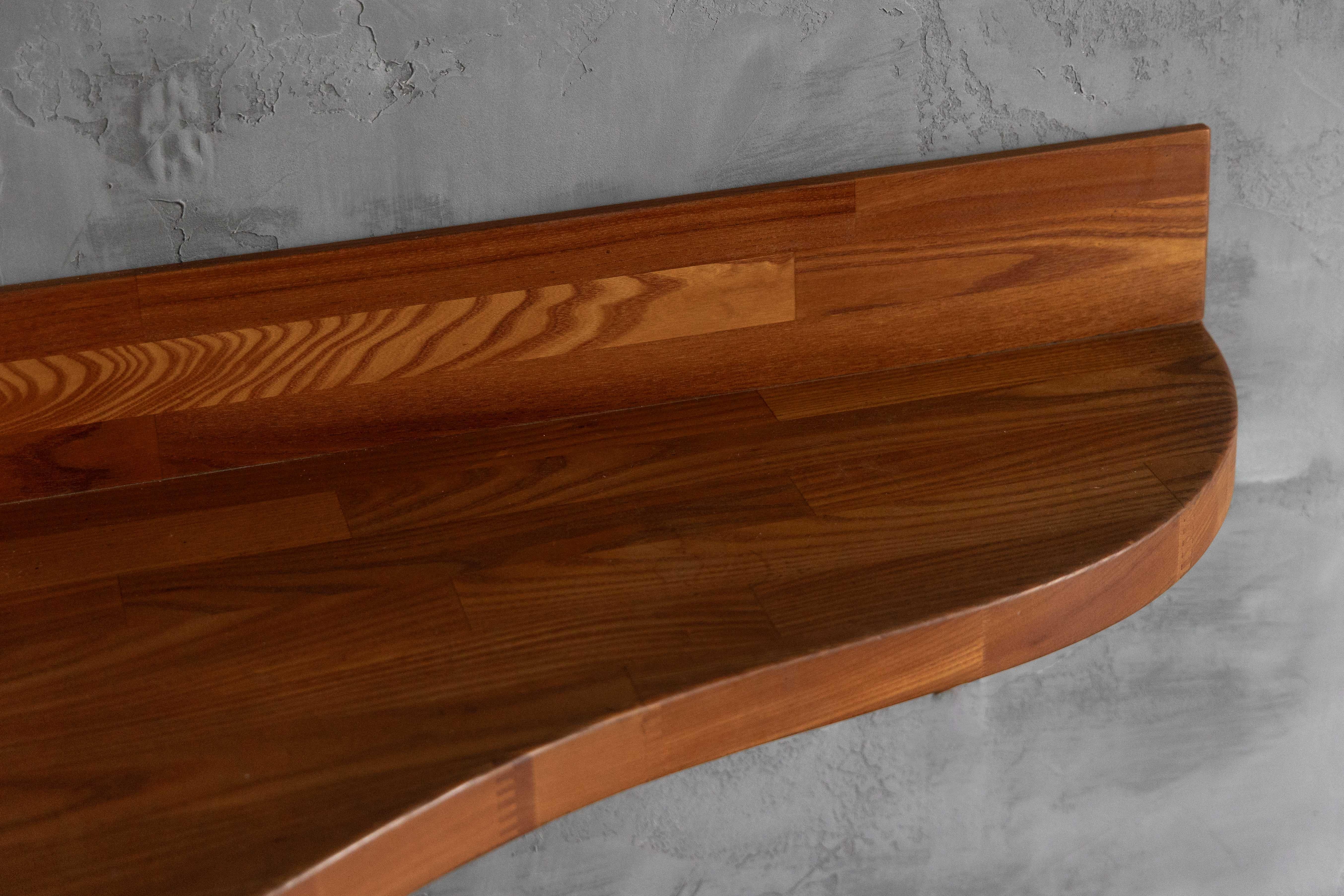 Custom Wall Console and Shelf by Pierre Chapo, France, 1970s For Sale 1