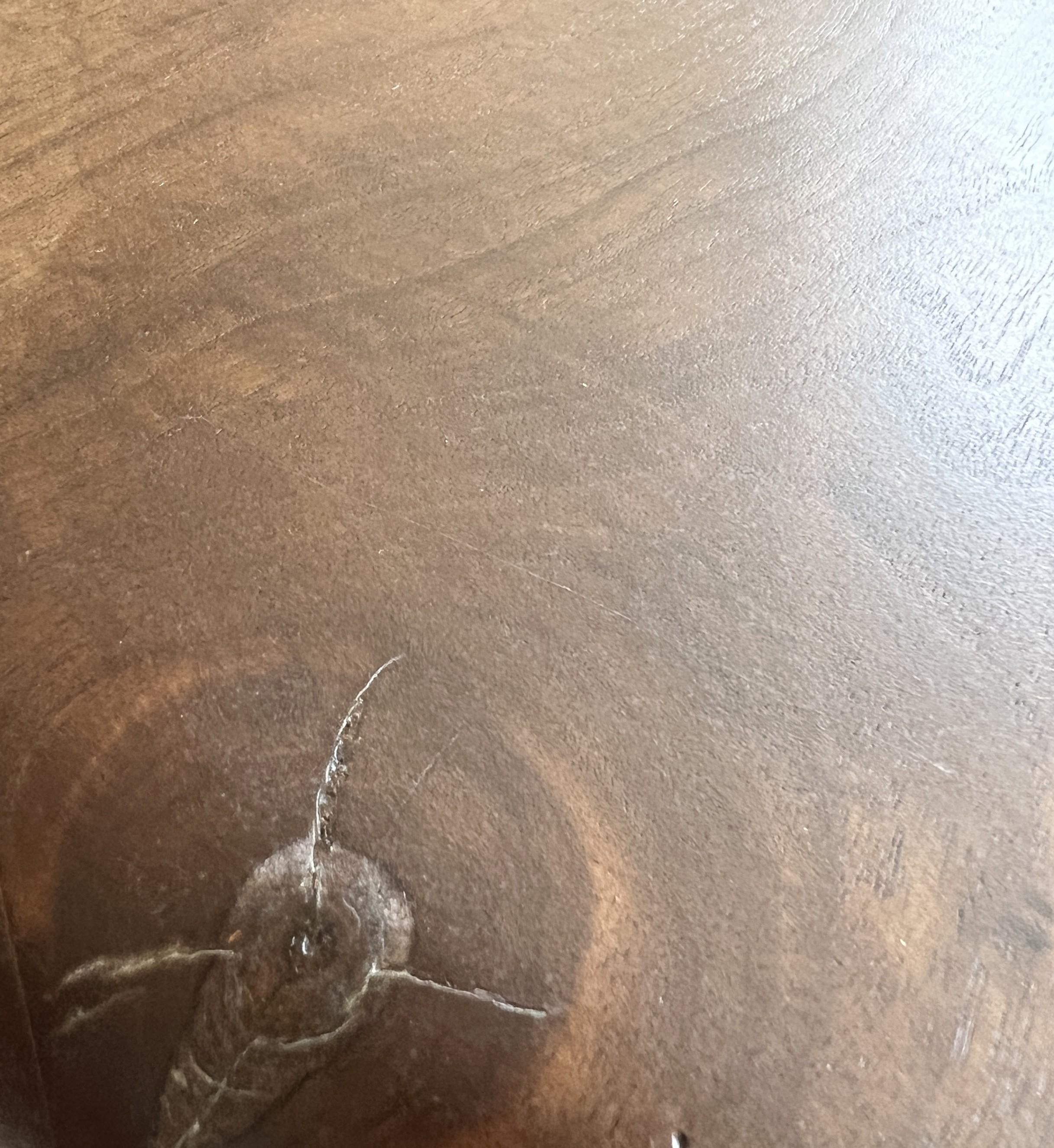 Custom walnut 2 plank top oval dining table Model LUSI dark finish in vendita 7