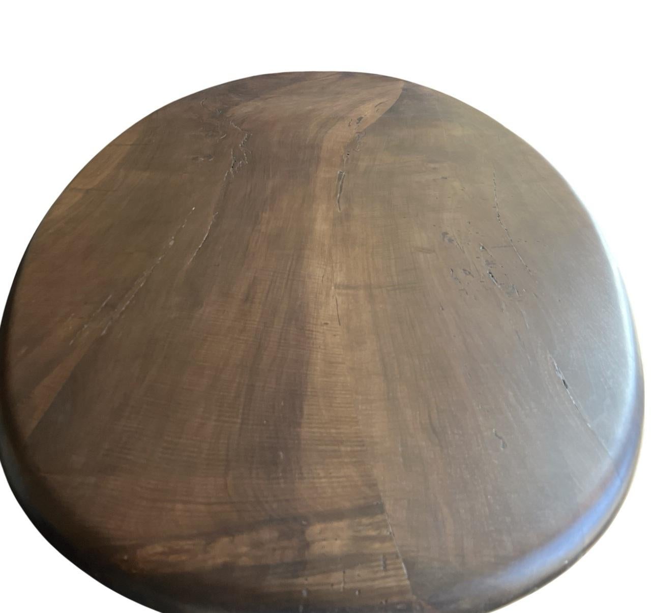 Custom walnut 2 plank top oval dining table Model LUSI dark finish in vendita 9