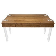 Custom Walnut and Lucite Desk