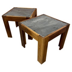 Custom Walnut and Slate Tables