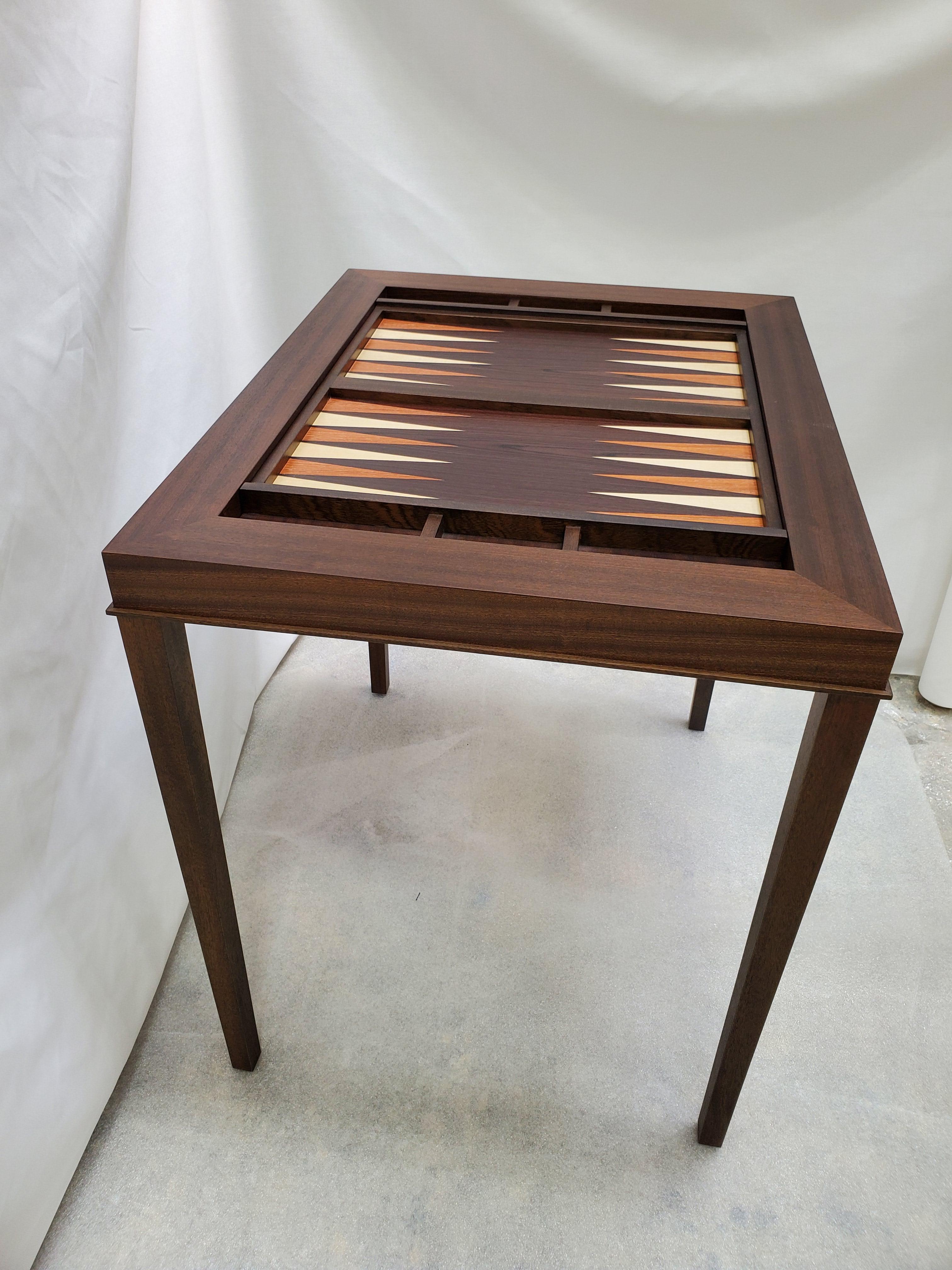 Marqueterie Table de jeu, de backgammon et d'échecs sur mesure en vente