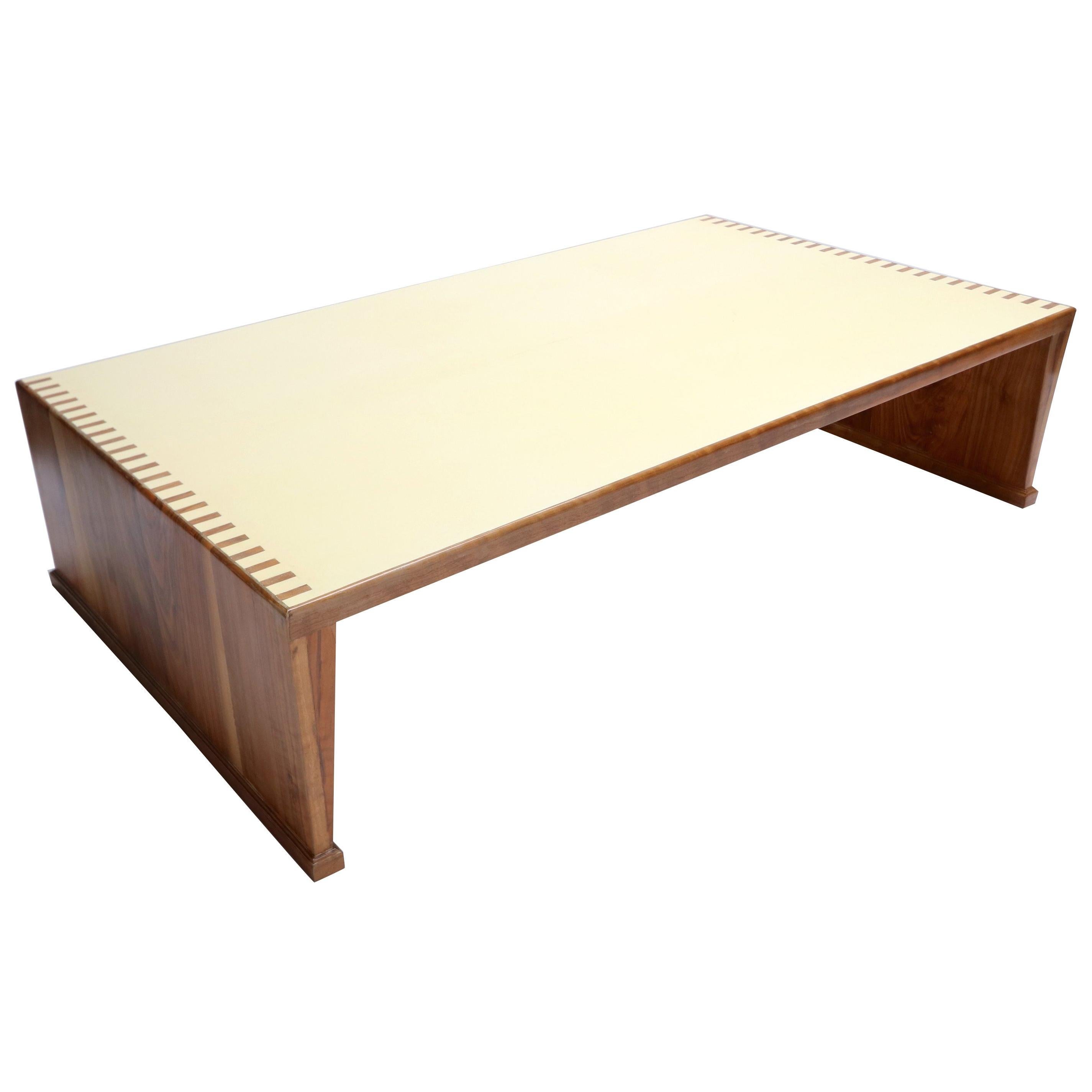 Custom Walnut Coffee Table with Lacquered Top