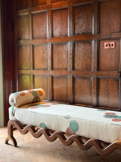 Custom Walnut & Dedar Milano Daybed by Fosfeen Handcrafted, Made to Order