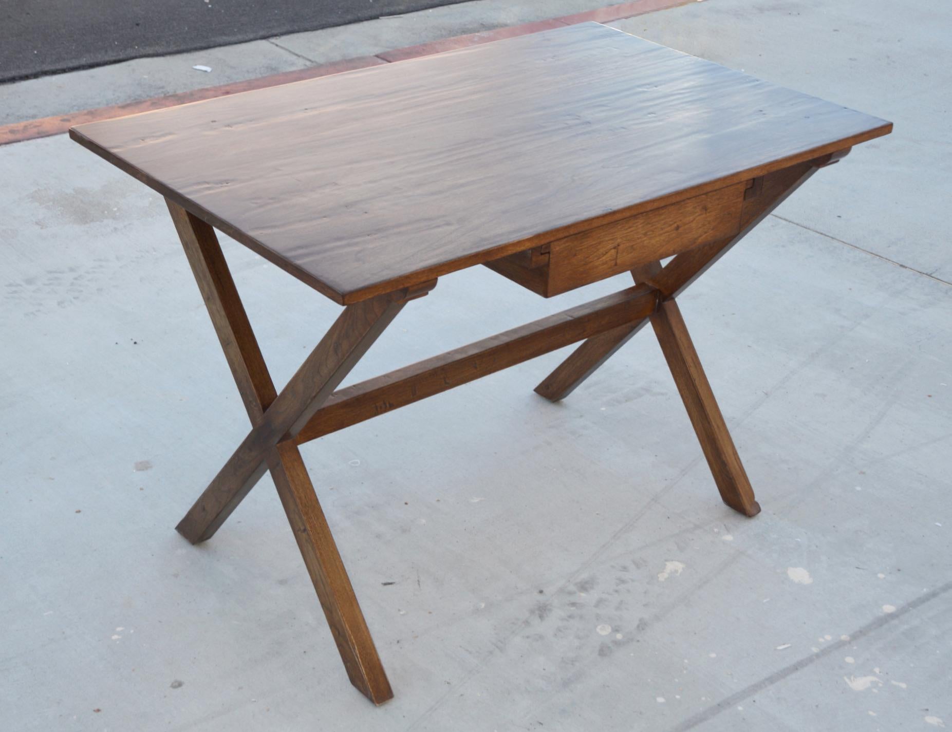 Custom Walnut Desk with Drawer, Made to Order by Petersen Antiques In New Condition For Sale In Los Angeles, CA