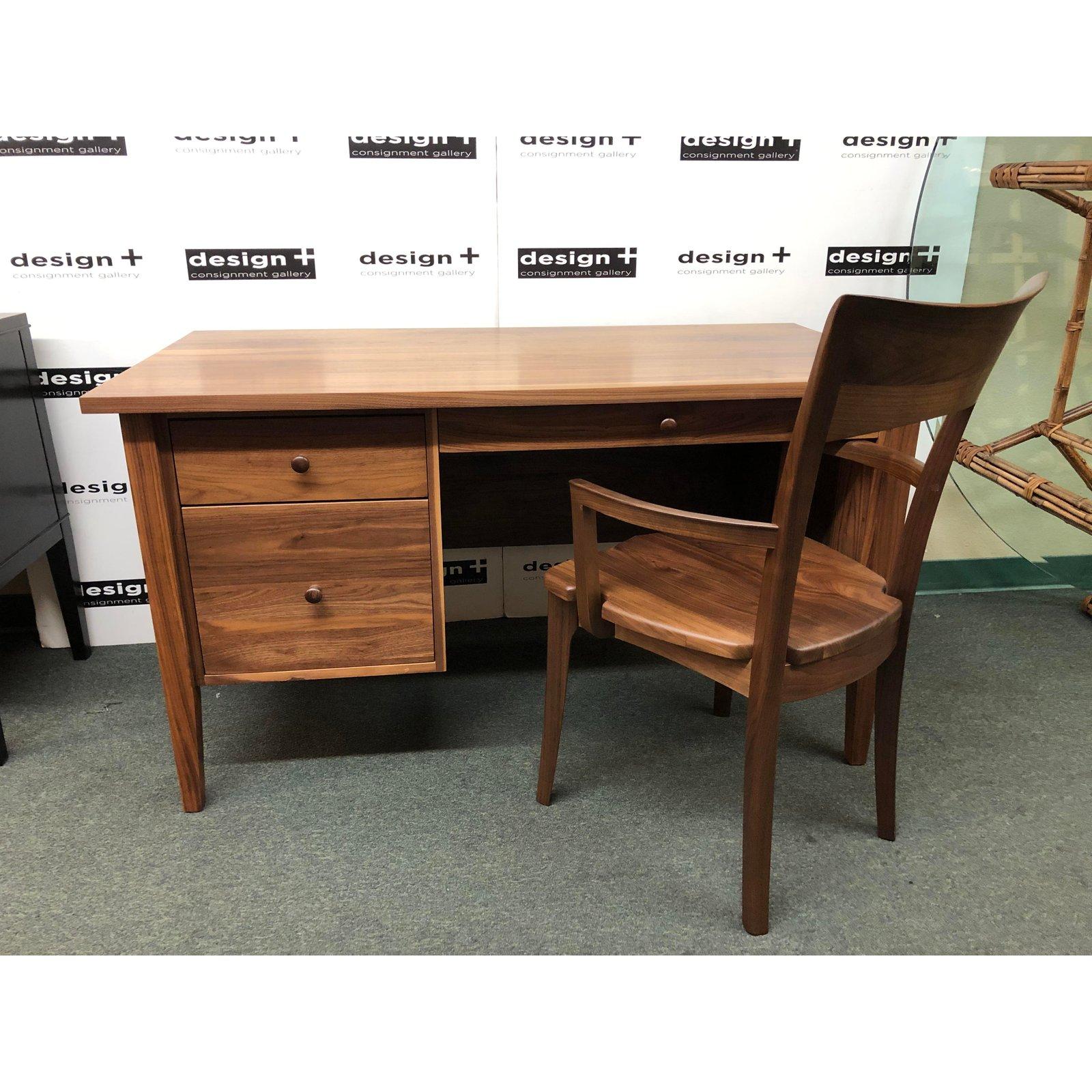 Custom Walnut Desk and Chair by Vermont Wood Studio For Sale 5