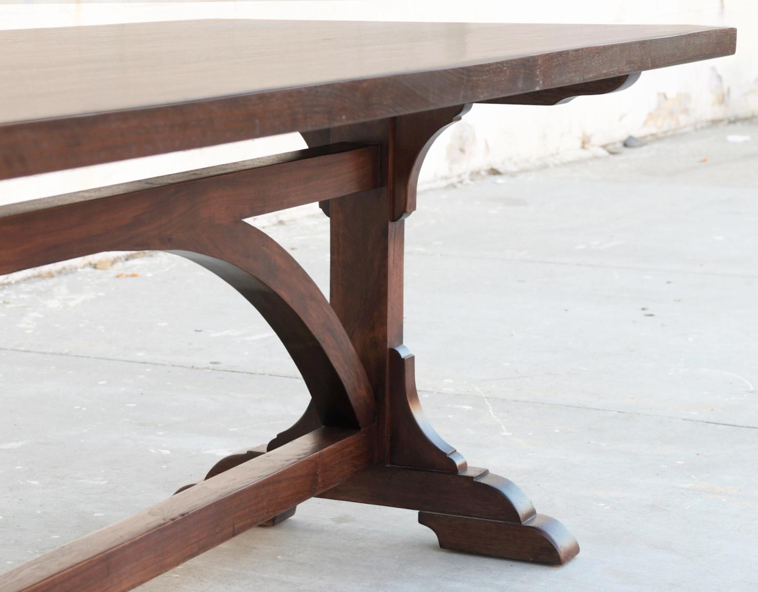 Arts and Crafts Emilie Dining Table made from Black Walnut, made to Order by Petersen Antiques For Sale