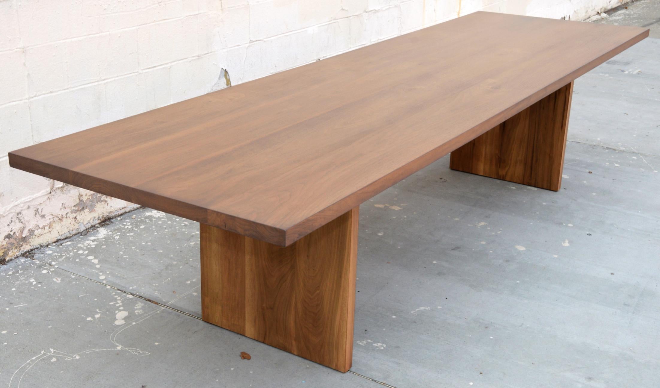 Custom Walnut Dining Table In Excellent Condition For Sale In Los Angeles, CA