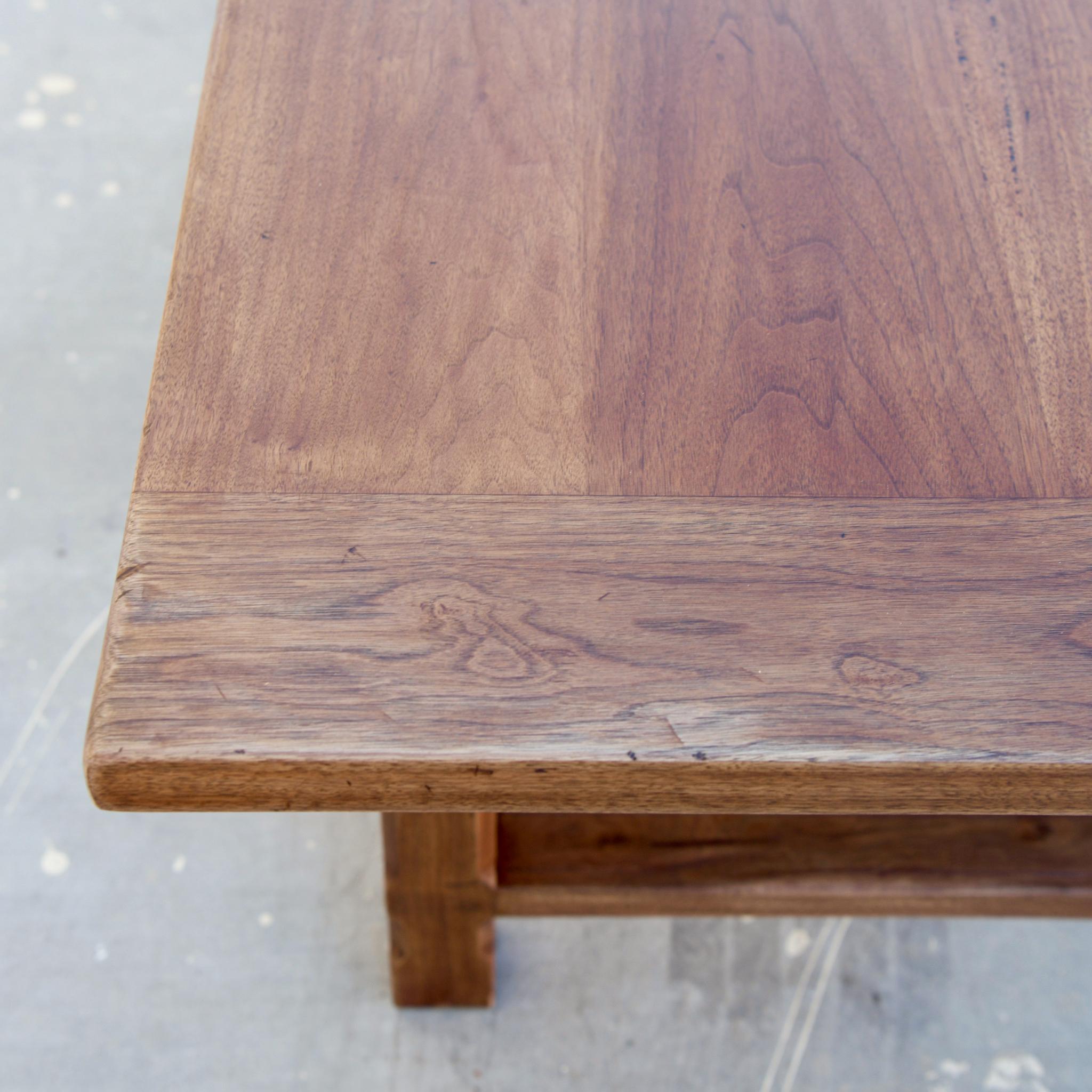 Custom Walnut Farm Table Made to Order by Petersen Antiques In New Condition In Los Angeles, CA