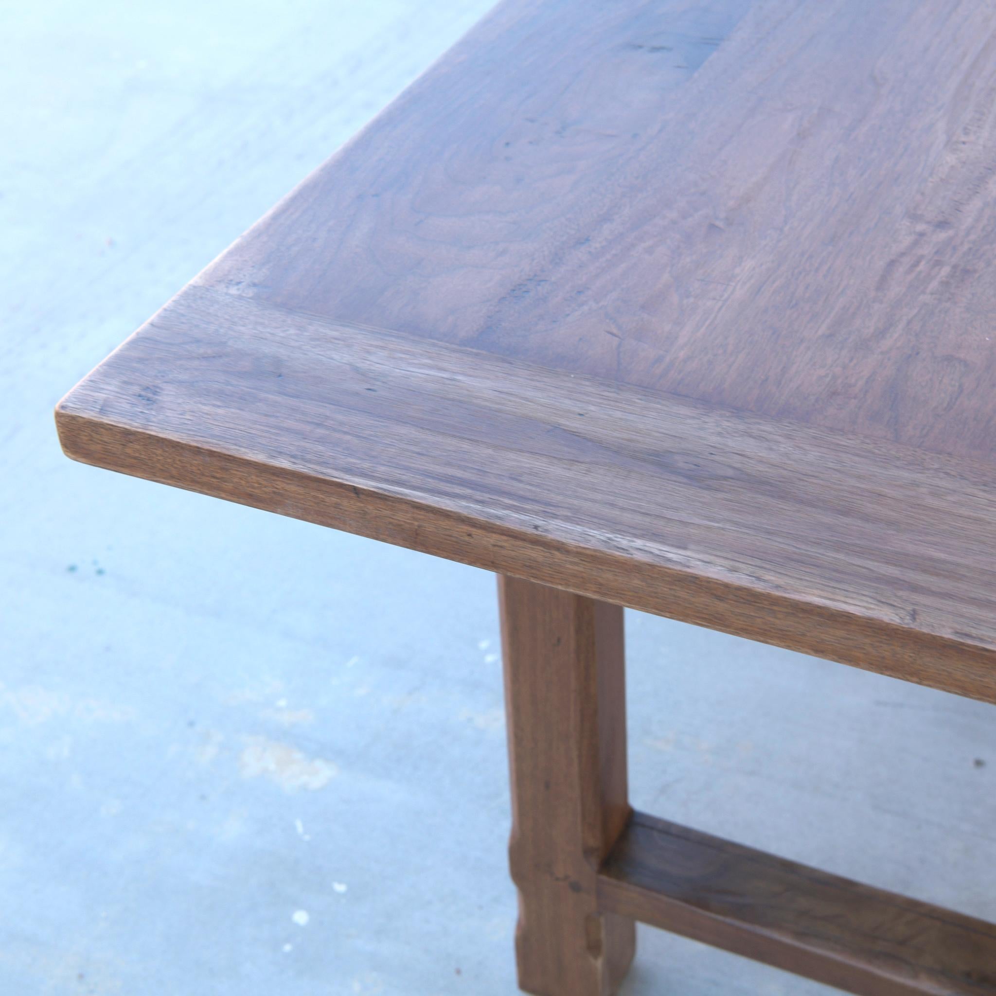 Contemporary Custom Walnut Farm Table Made to Order by Petersen Antiques