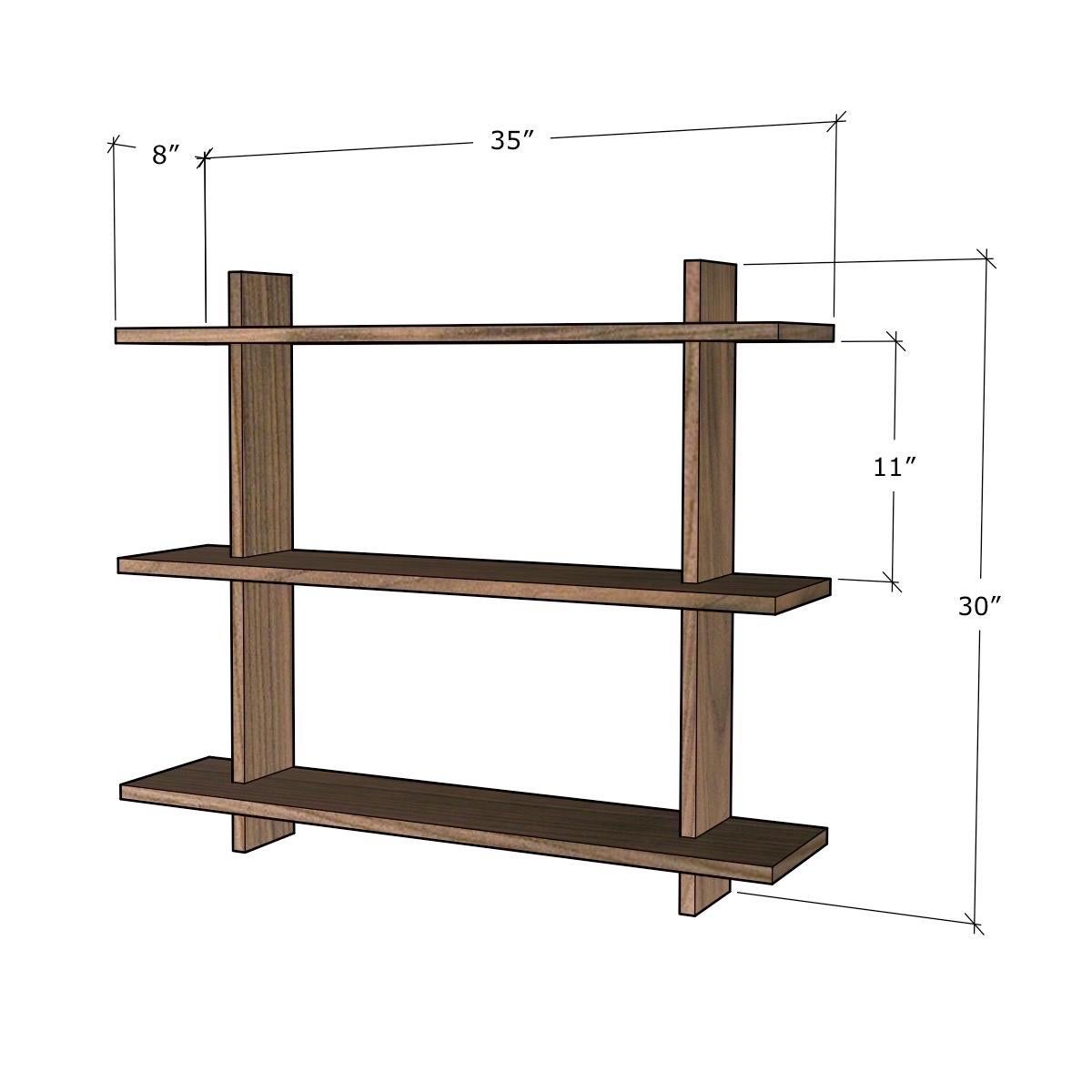 Maßgeschneidertes Regal für Courtney. Massives Nussbaumholz mit Öl-Wachs-Finish. Wird flach geliefert, inklusive Hardware und Montageanleitung.