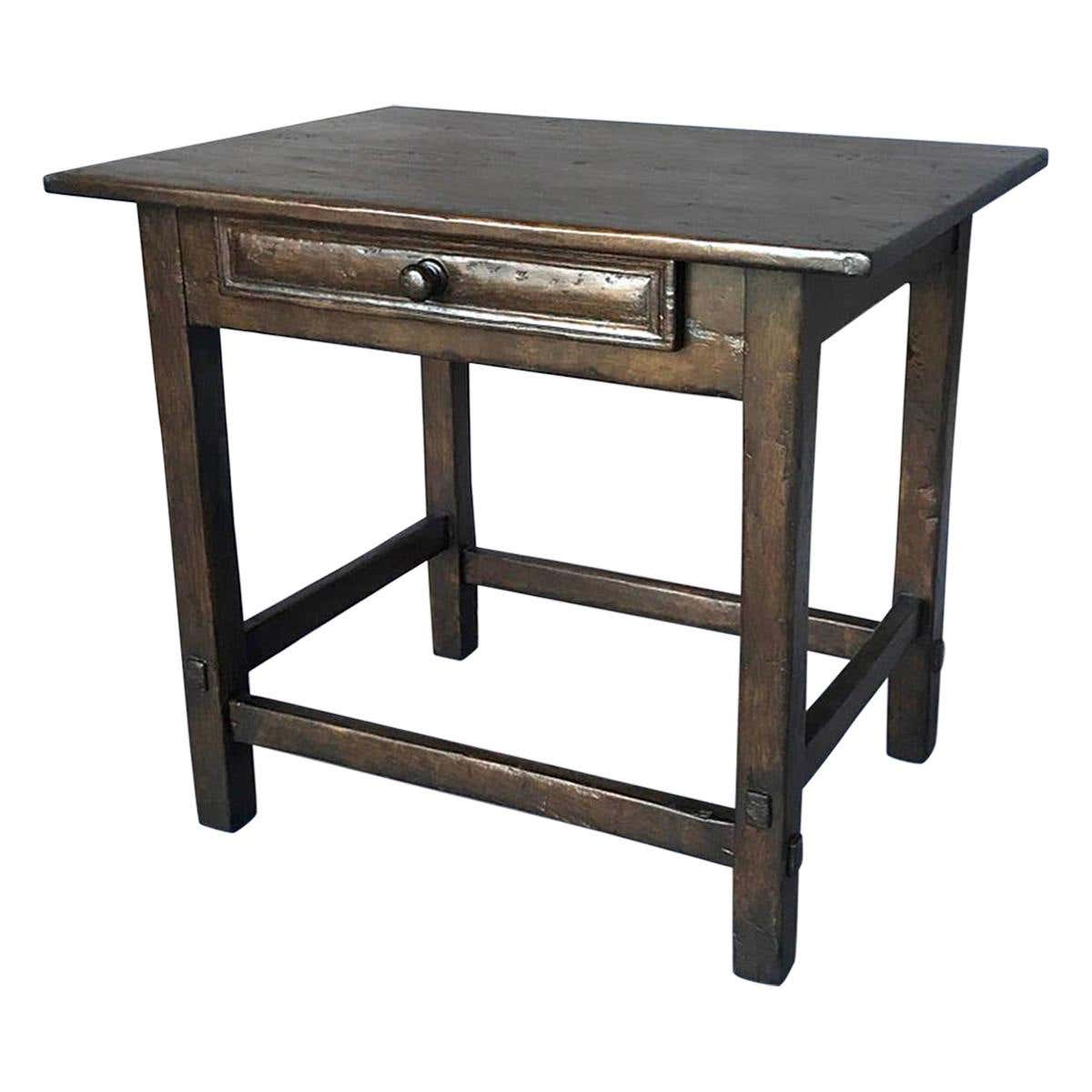 Custom Walnut Side Table with Drawer For Sale at 1stDibs
