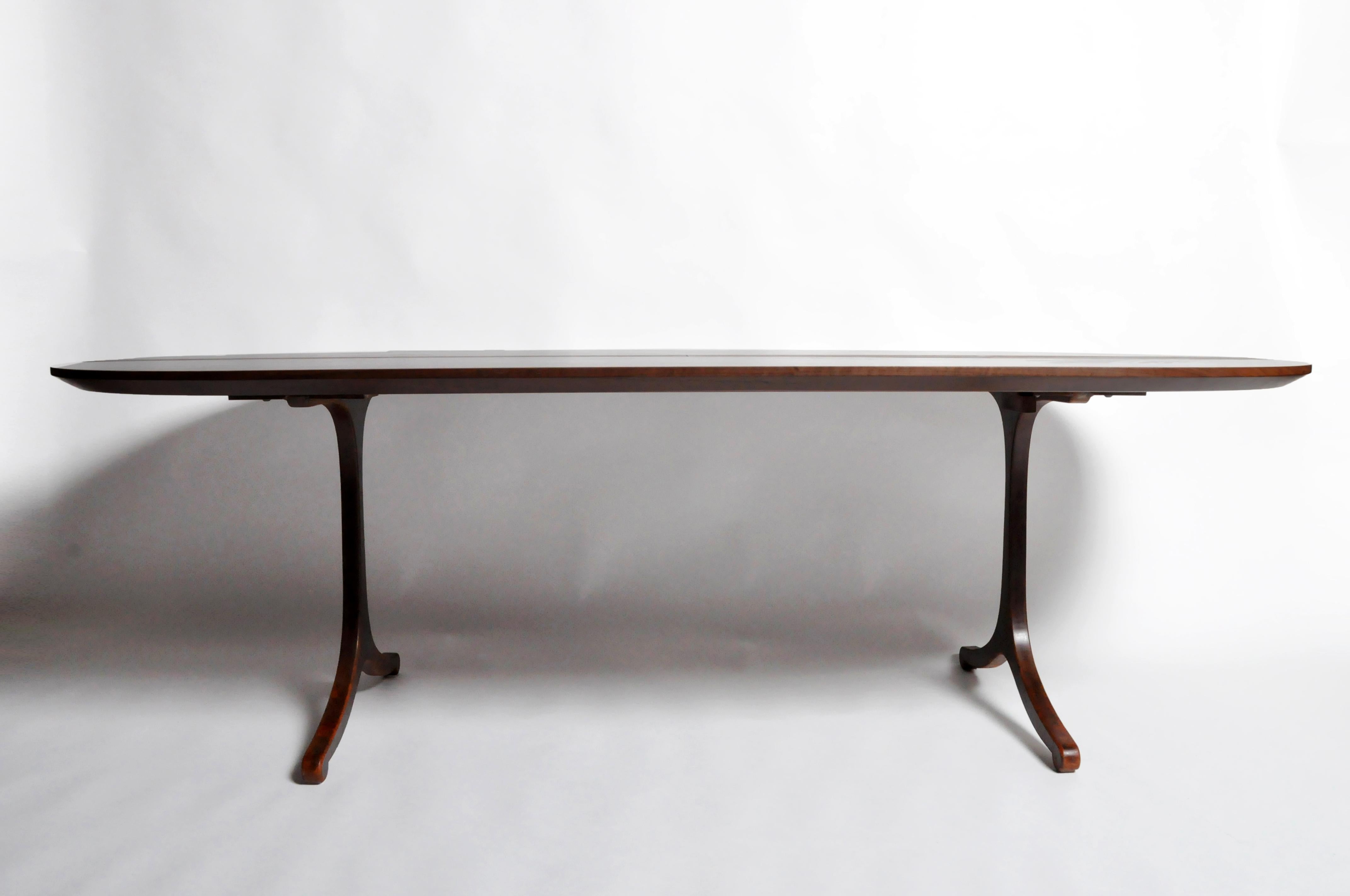 Steel Custom Walnut Table by Modern Industry for the Golden Triangle Chicago