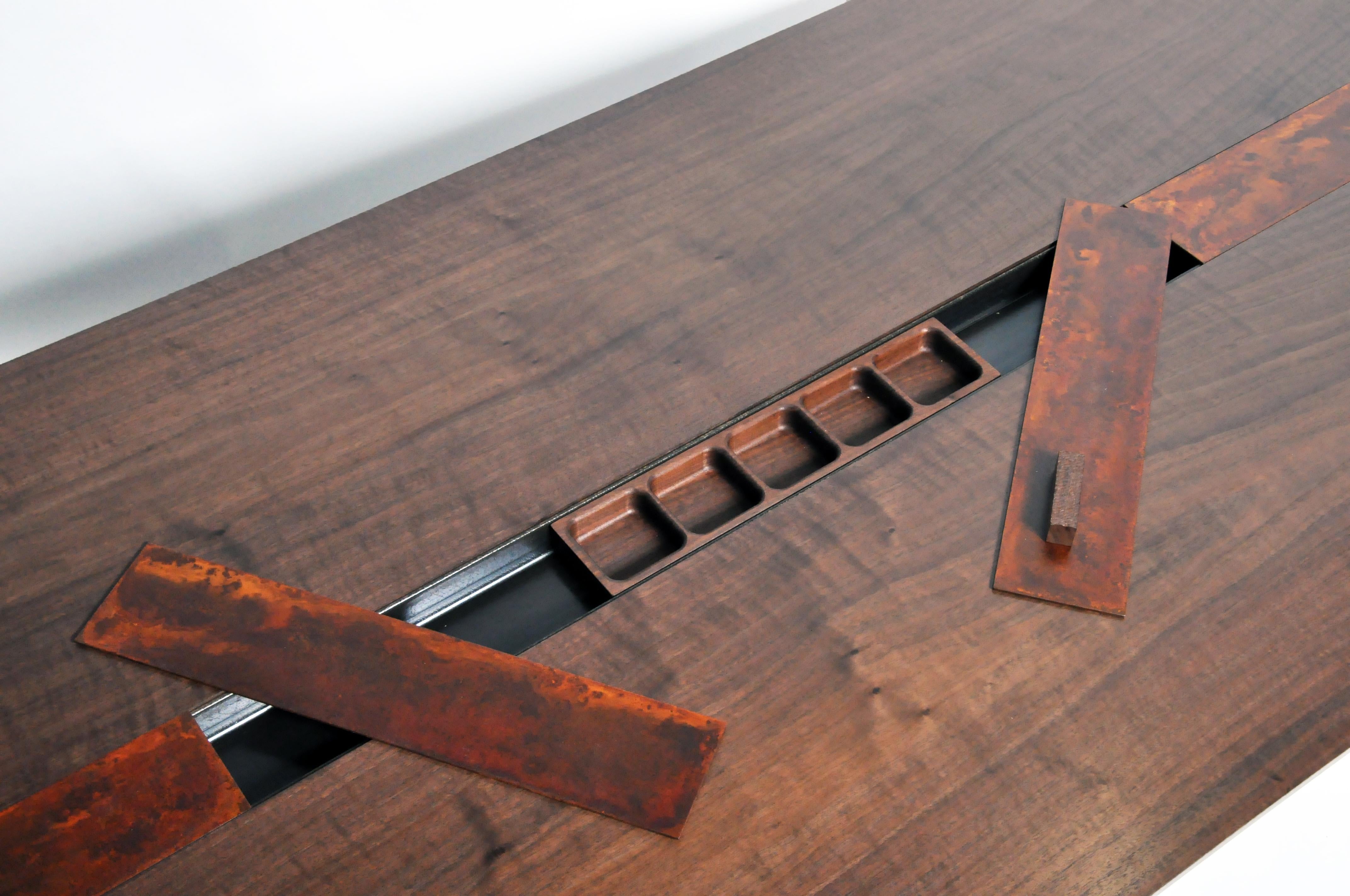 Custom Walnut Table by Modern Industry for the Golden Triangle Chicago 2