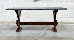 Custom Walnut Table with Zinc Top