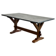 Custom Walnut Table with Zinc Top