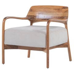 Custom Walnut Wood Armchair
