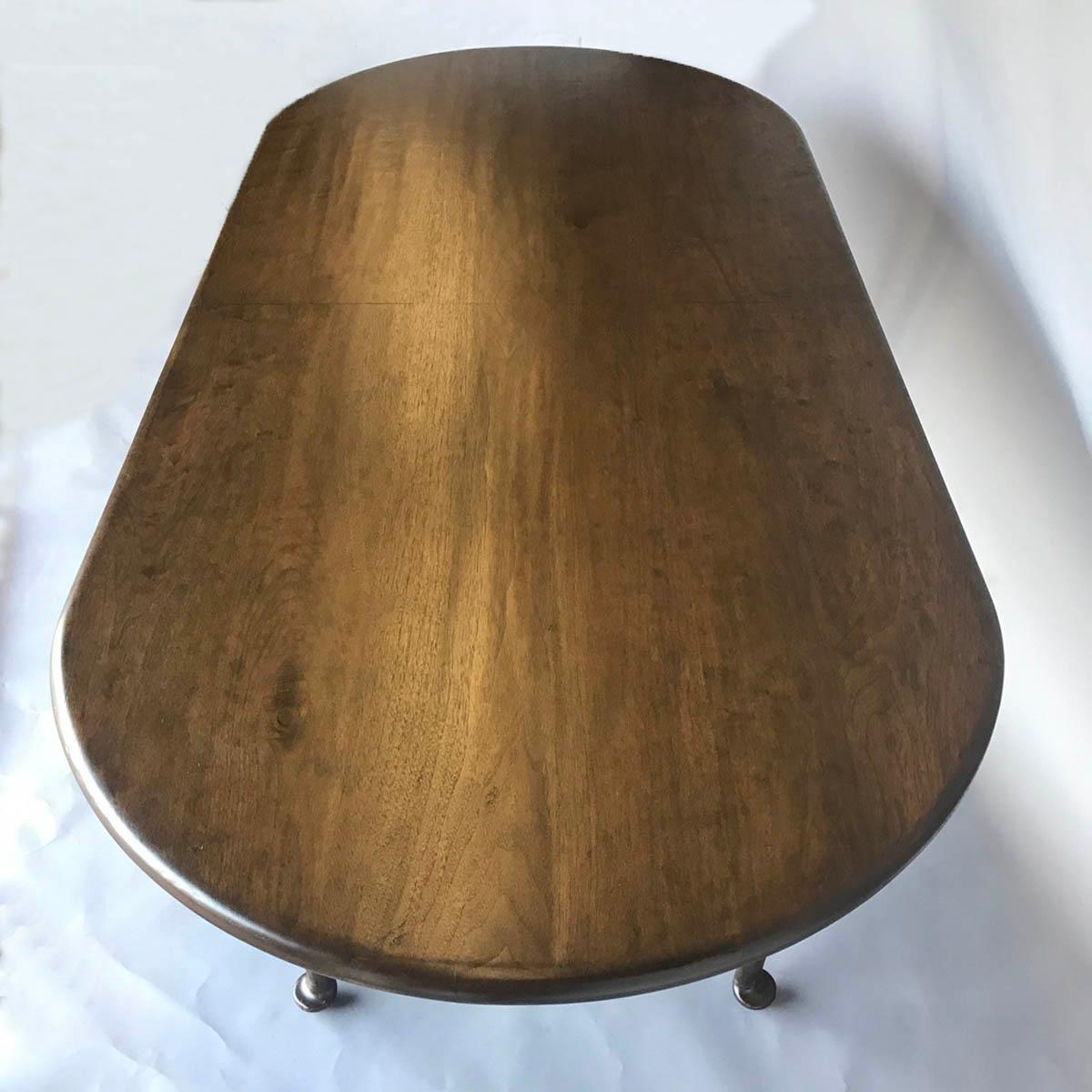 Dos Gallos Studio Custom Walnut Wood Queen Anne Table with Extension Leaves For Sale 6