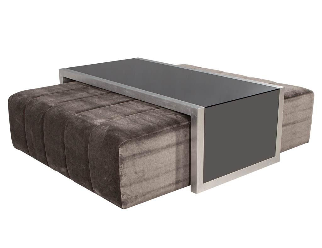 coffee table with pull out ottomans