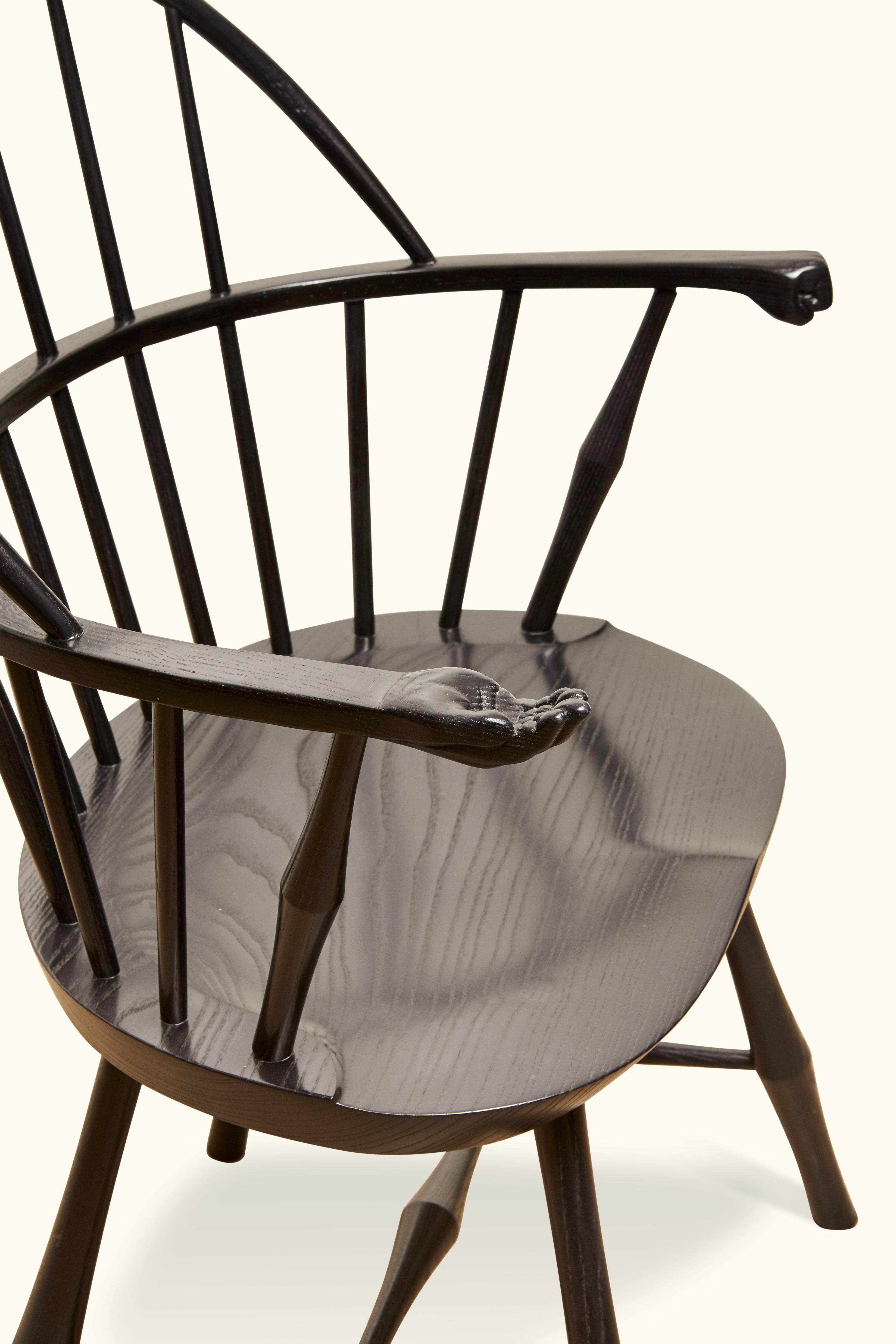 Mid-Century Modern Custom Wayland Sackback Armchair with Fist and Palm by O&G Studio