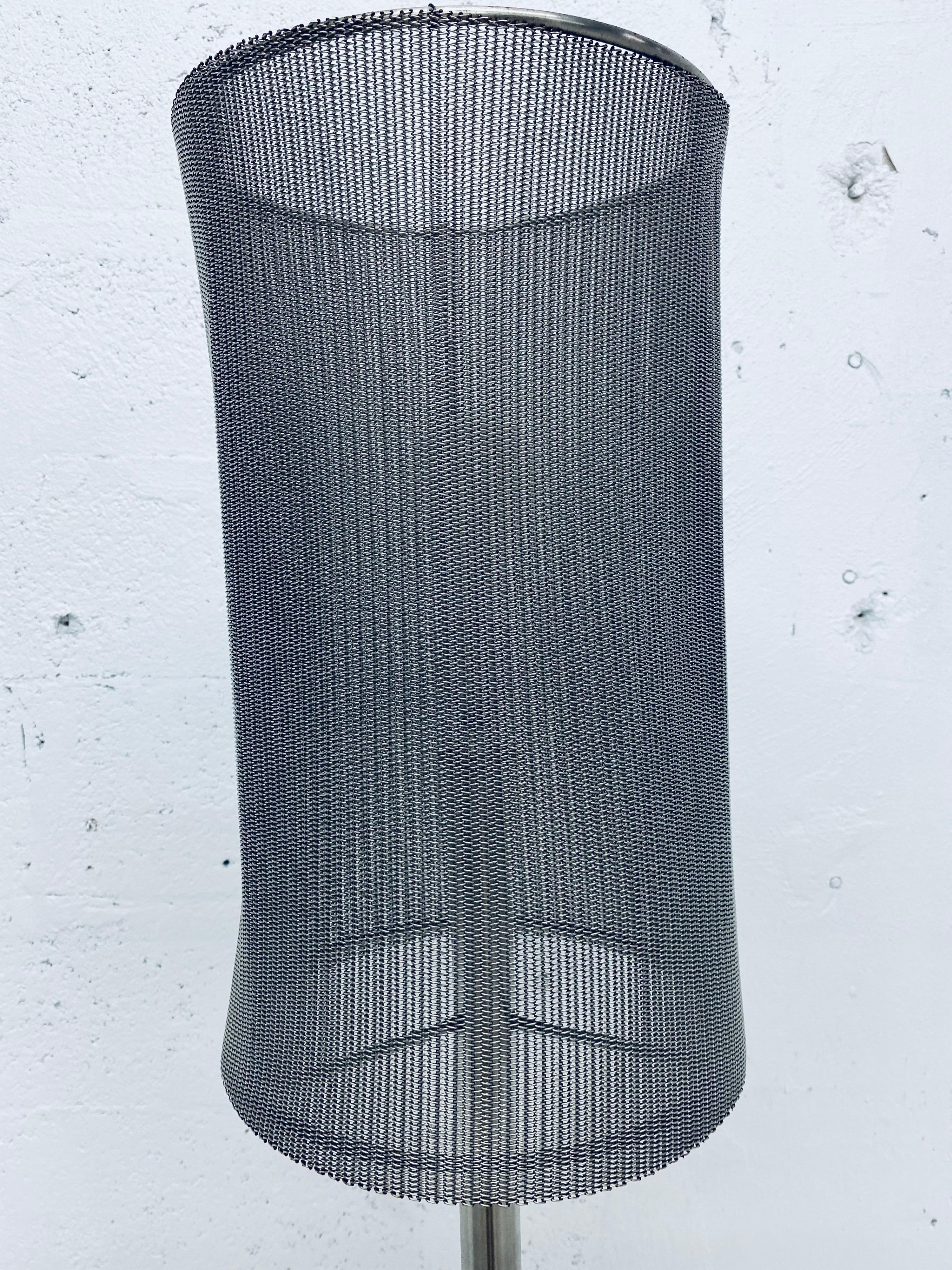 Custom Welded Steel and Mesh Shade Floor Lamp by Automatic, Inc. For Sale 4