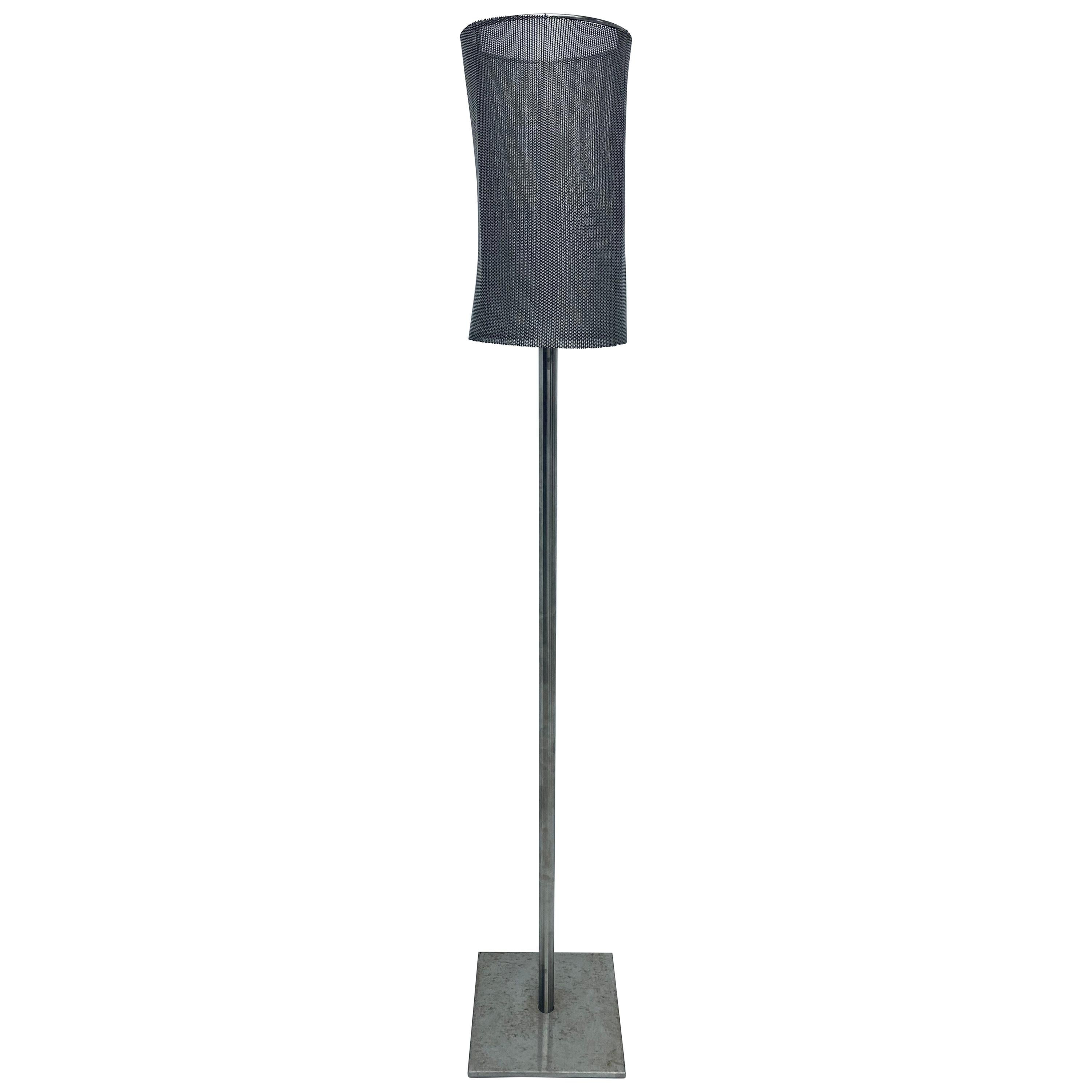 Custom Welded Steel and Mesh Shade Floor Lamp by Automatic, Inc. For Sale