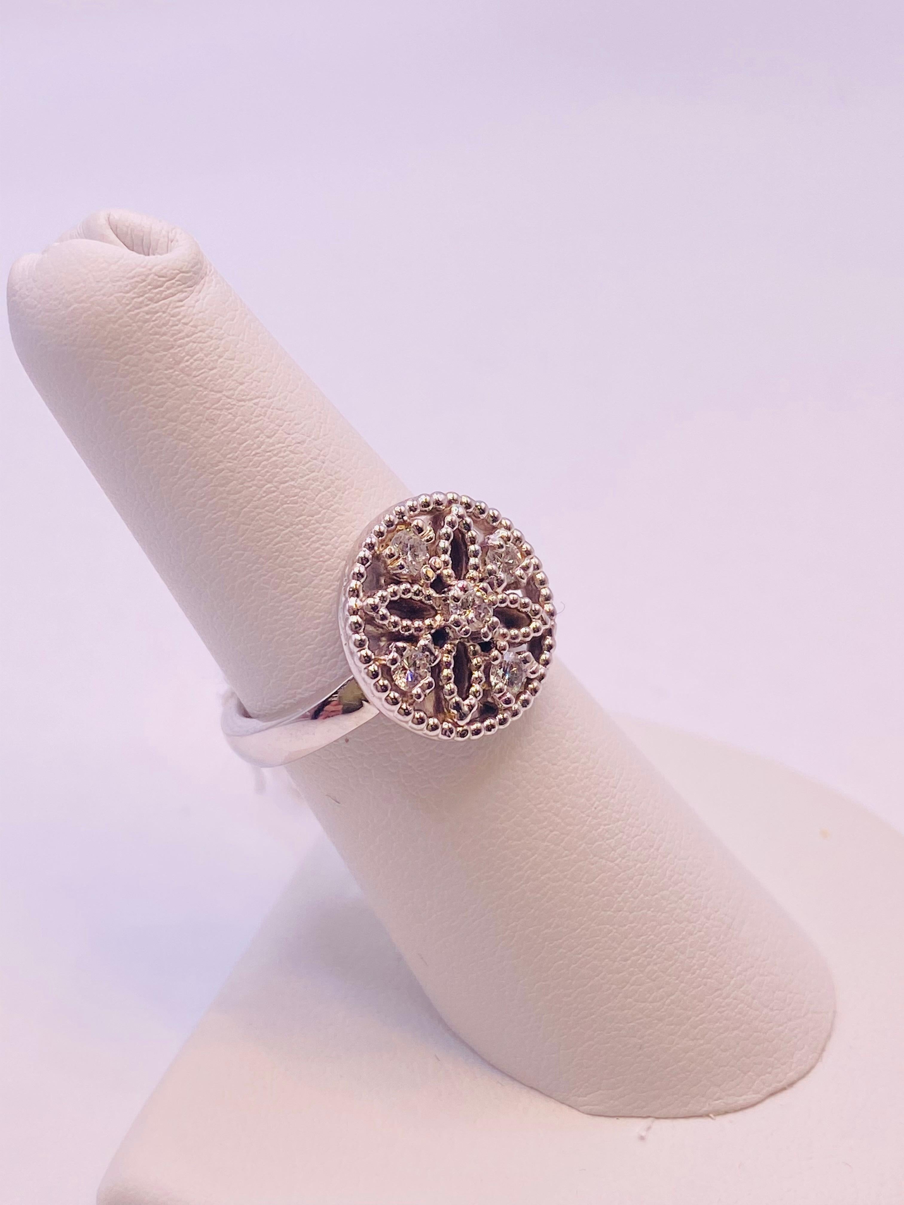Round Cut Custom Diamond White Gold Ring For Sale