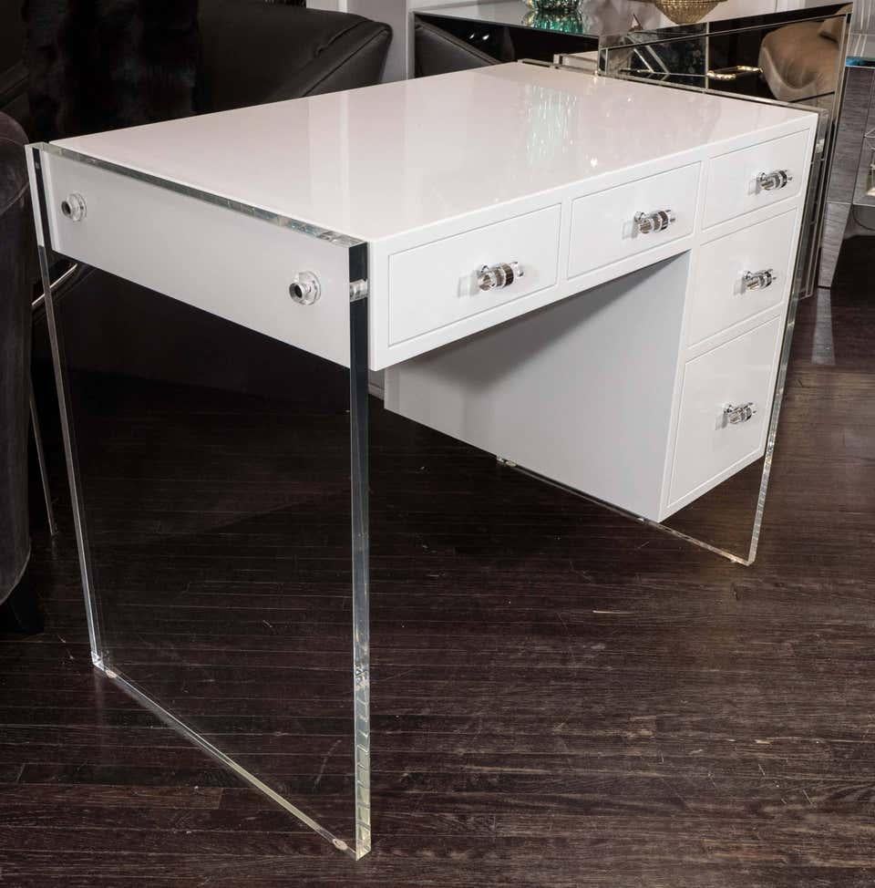 lucite desk with drawers