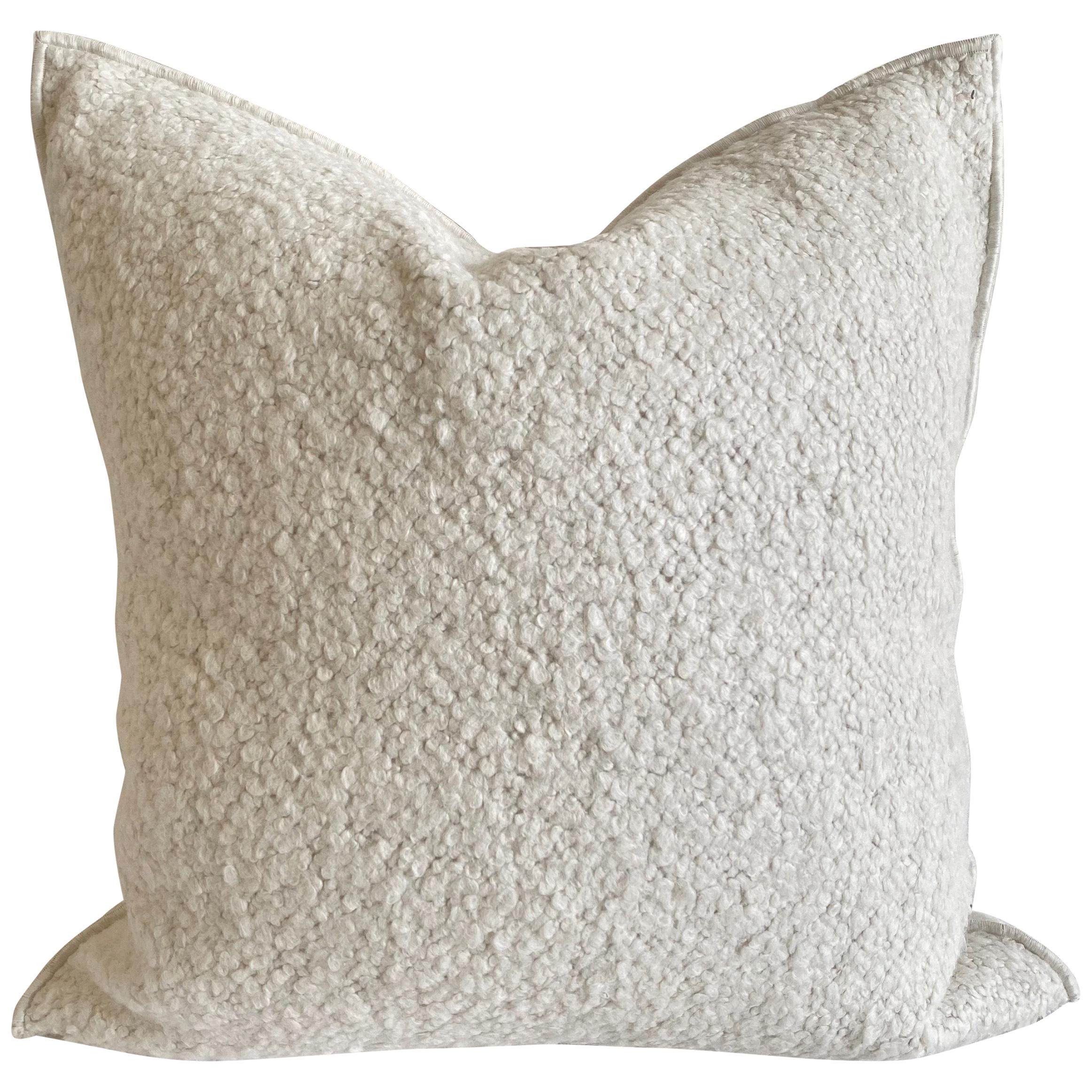 Custom Linen and Wool Blend Accent Pillow For Sale
