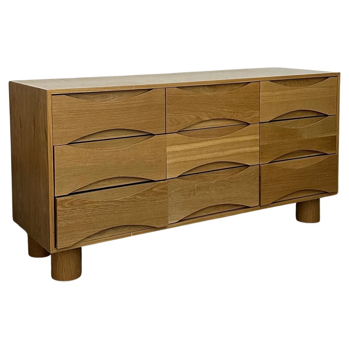 Custom White oak “Ojos” dresser - Floor model in stock For Sale