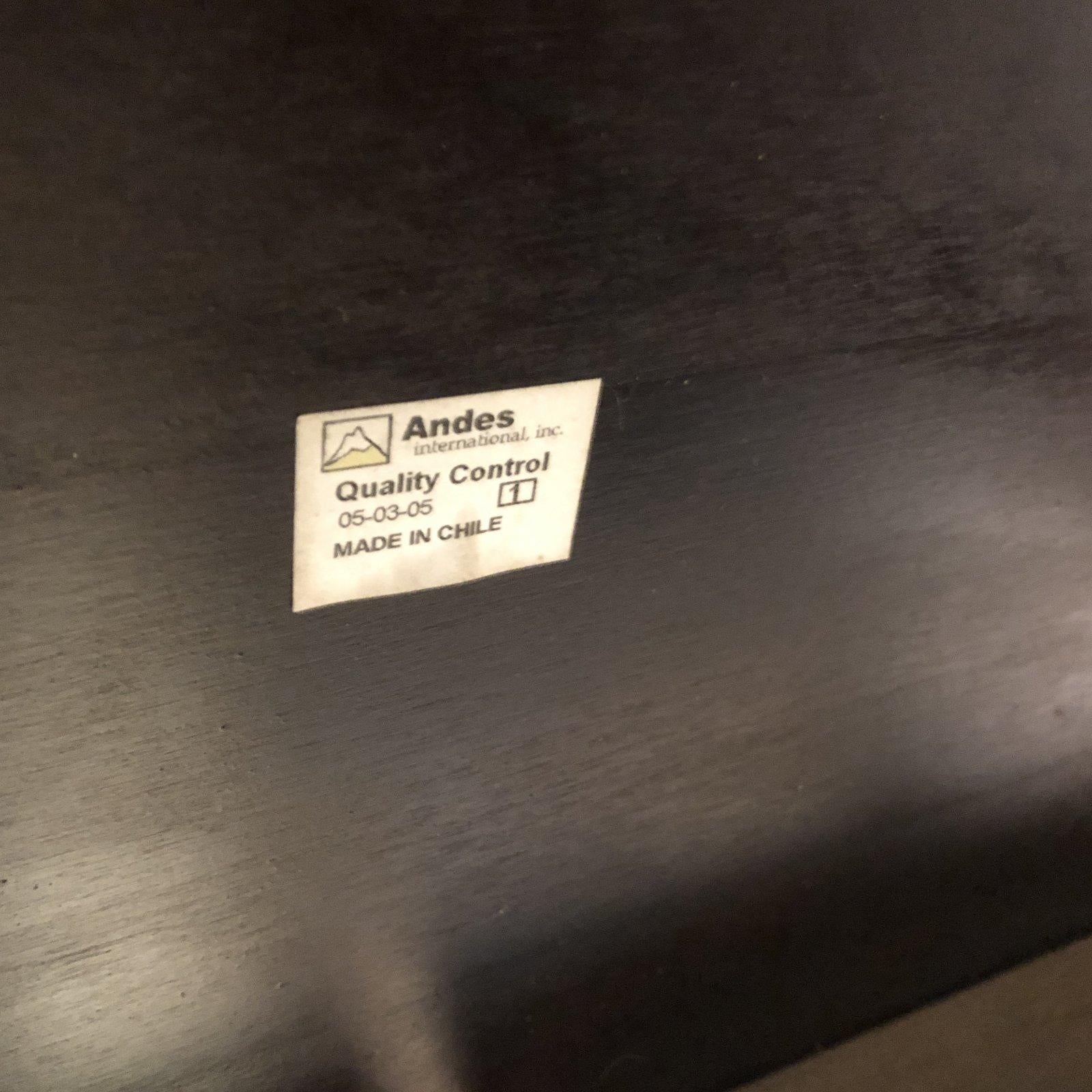 Custom Wood Dining Table and Six Chairs From Chile For Sale 4