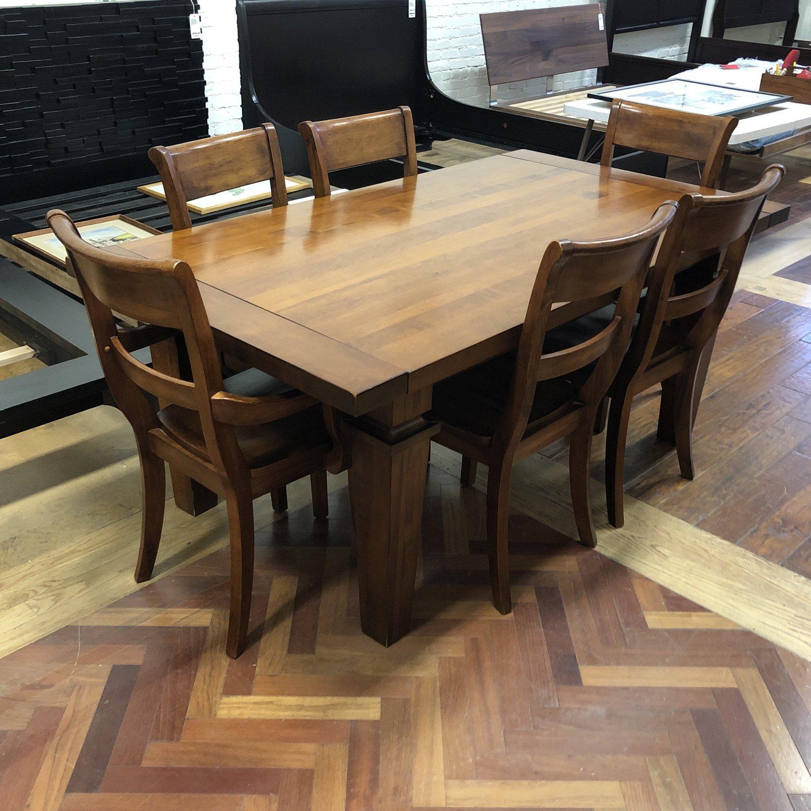 Custom Wood Dining Table and Six Chairs From Chile For Sale 1