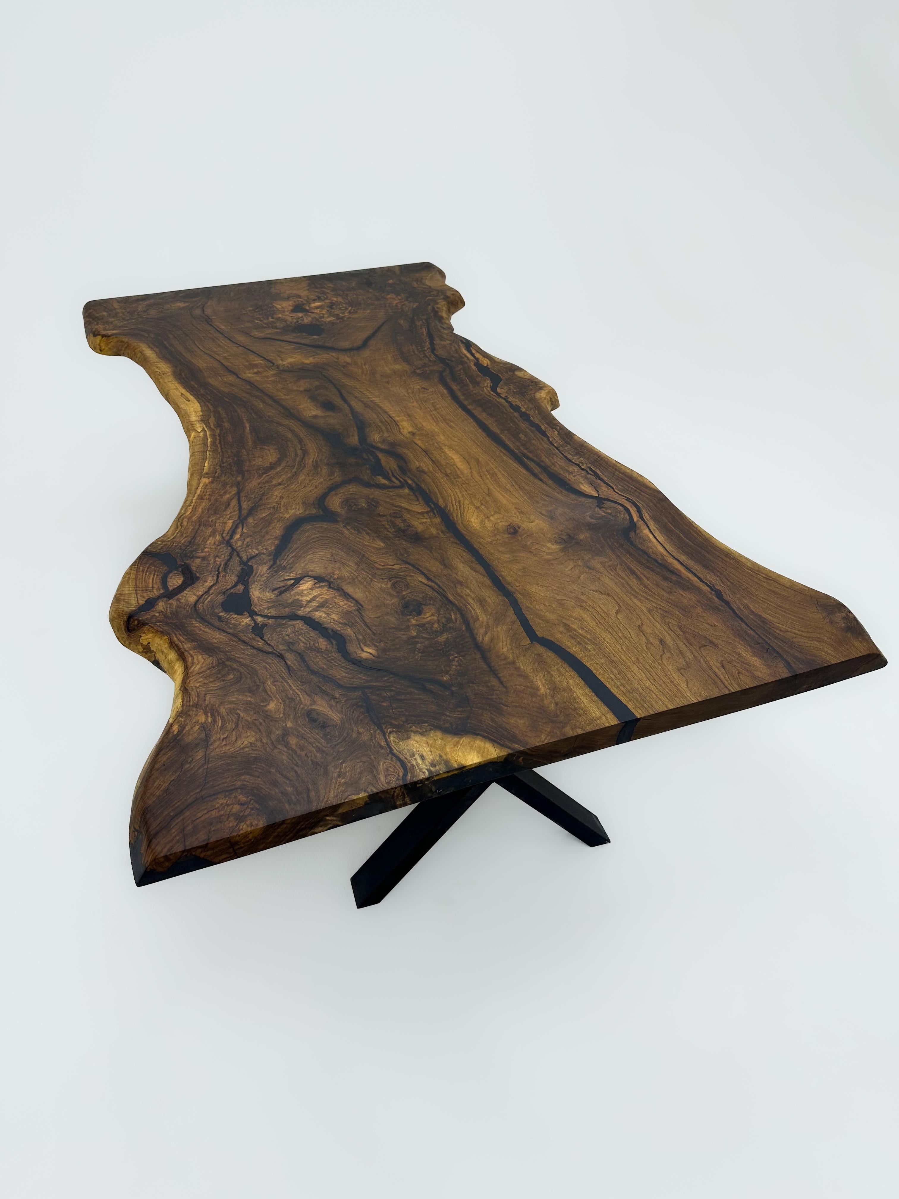 Contemporary Custom Wooden Ancient Walnut Dining Table For Sale