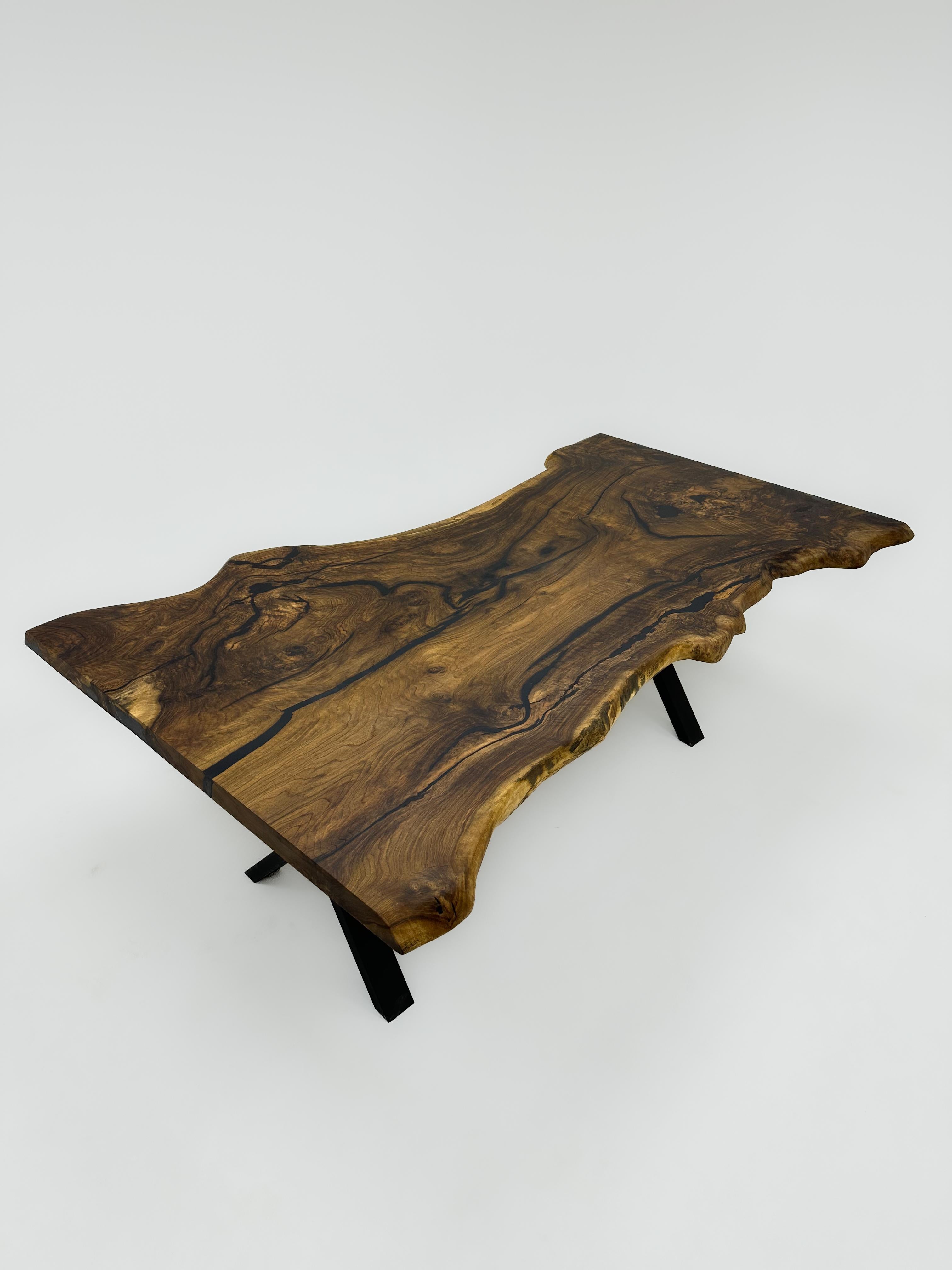 Custom Wooden Ancient Walnut Dining Table For Sale 1