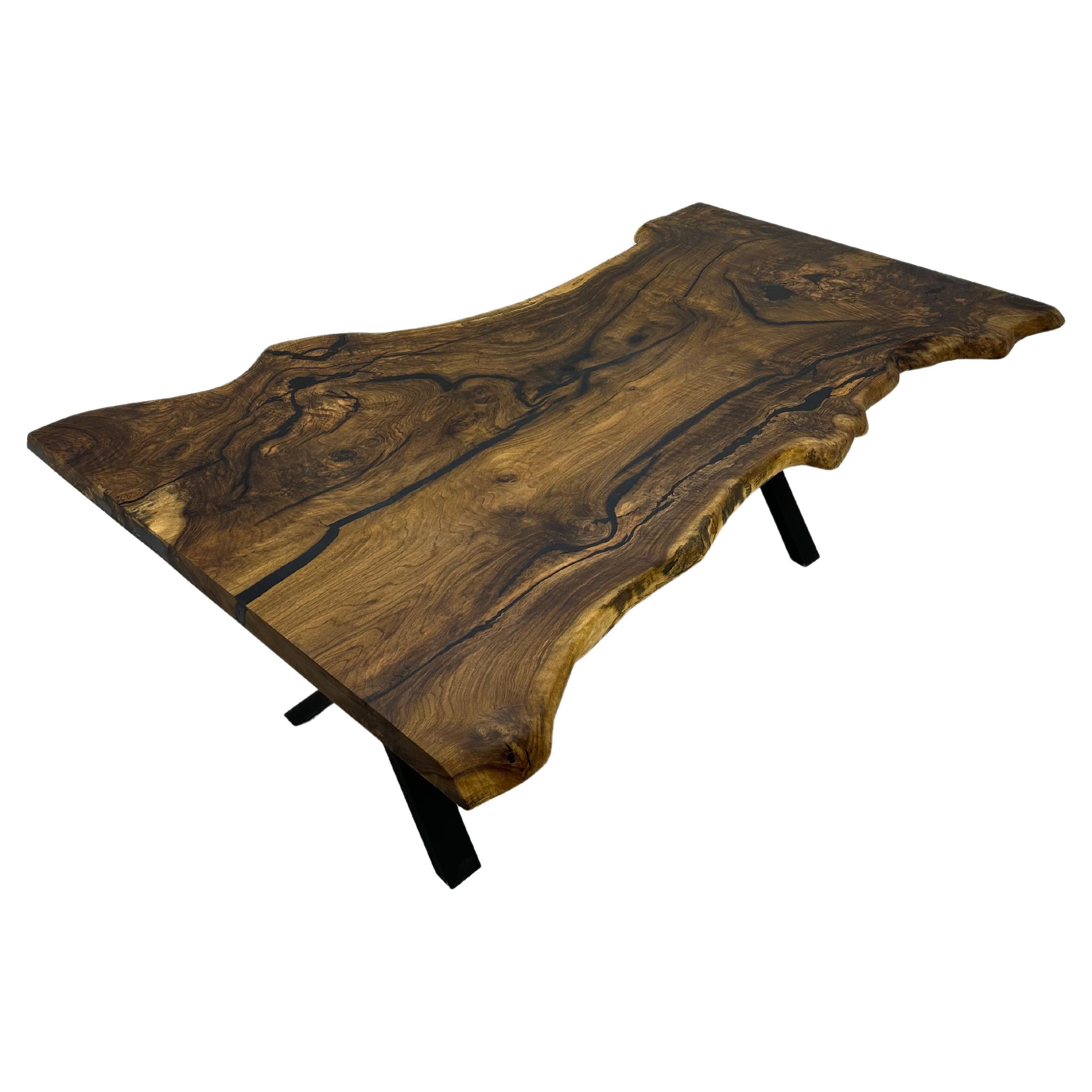 Custom Wooden Ancient Walnut Dining Table For Sale