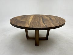 Custom Wooden Walnut Round Dining Table - Live Edge Black Walnut Round Table