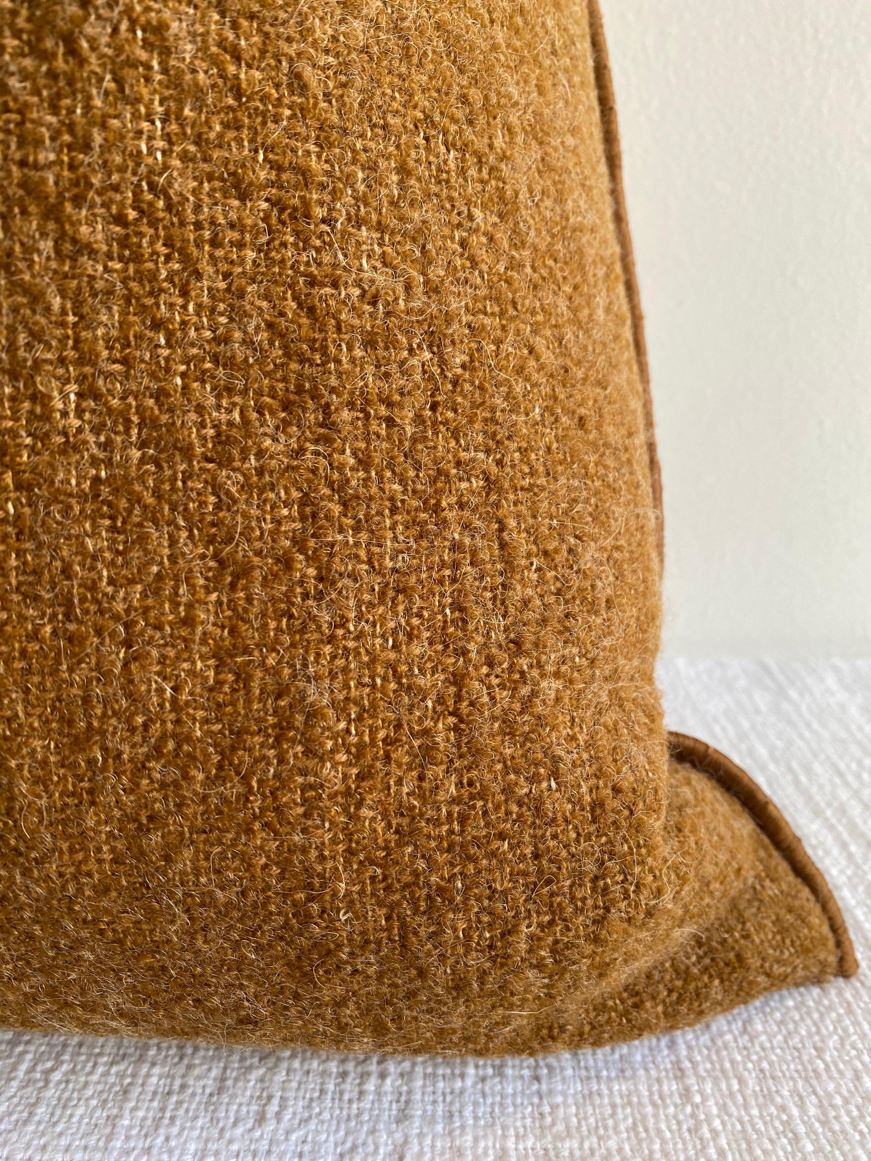 French Custom Wool Accent Pillow with Down Insert