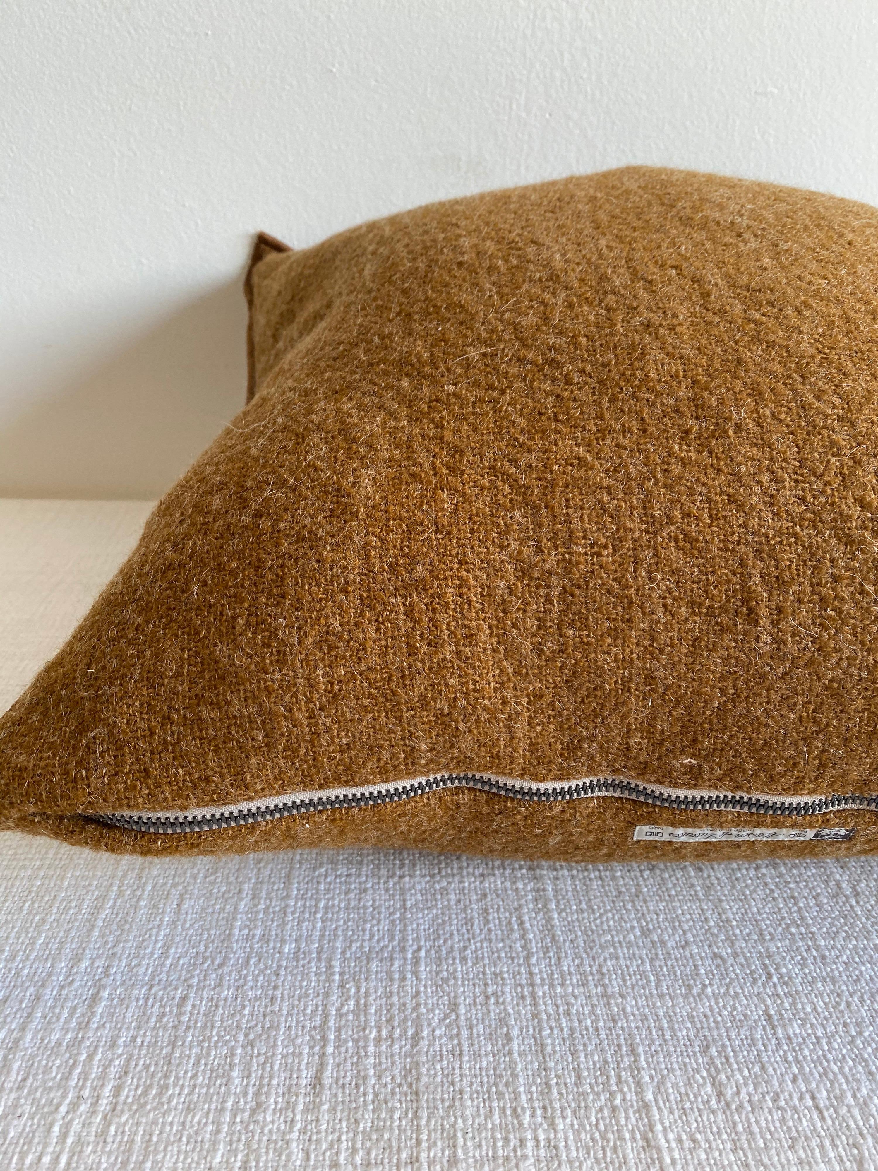 Custom Wool Accent Pillow with Down Insert In New Condition In Brea, CA