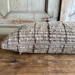 Custom Wool Lumbar in Warm Brown Tones