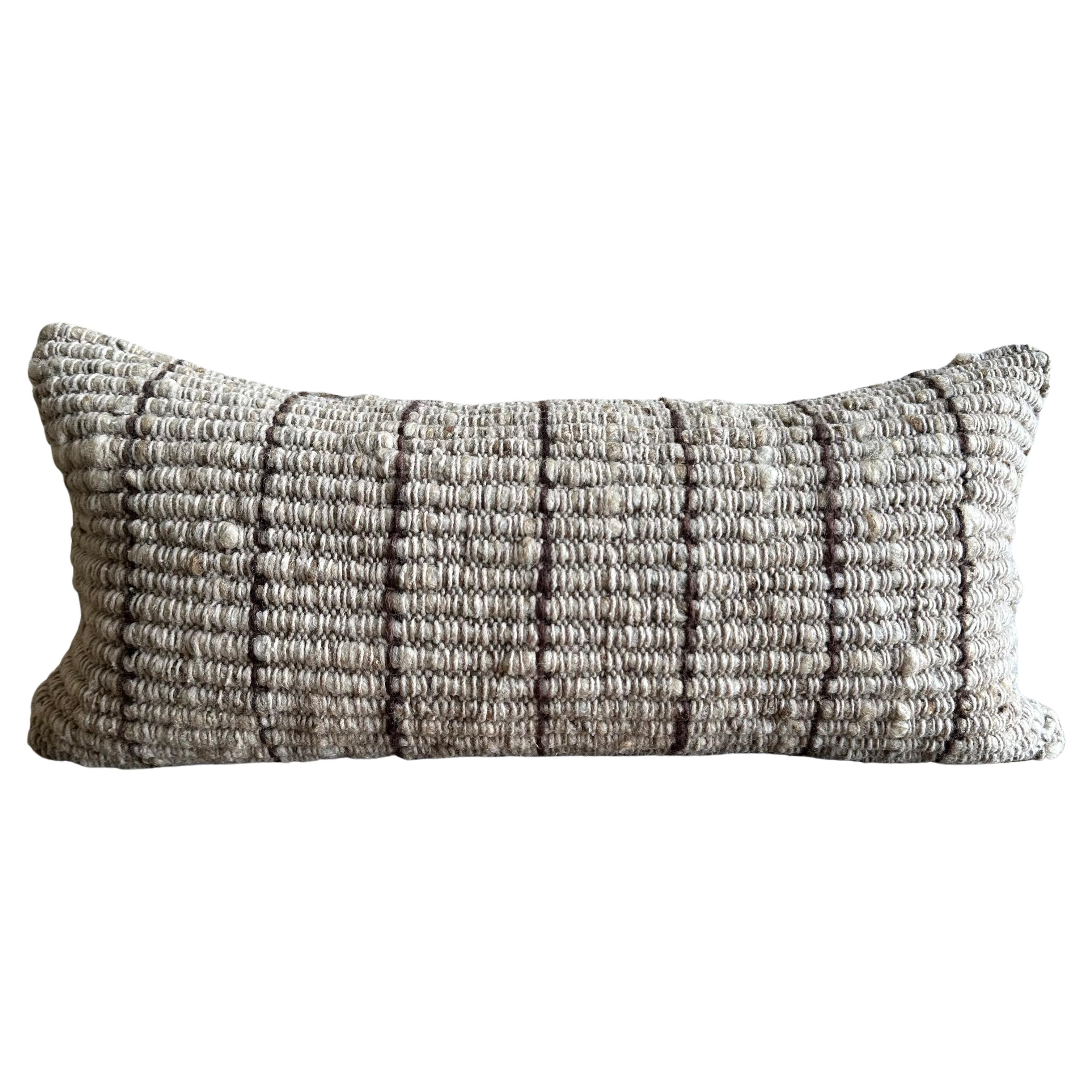 Custom Wool Lumbar in Warm Brown Tones