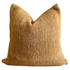 Custom Wool Pillow in Gold Moss with Down Insert