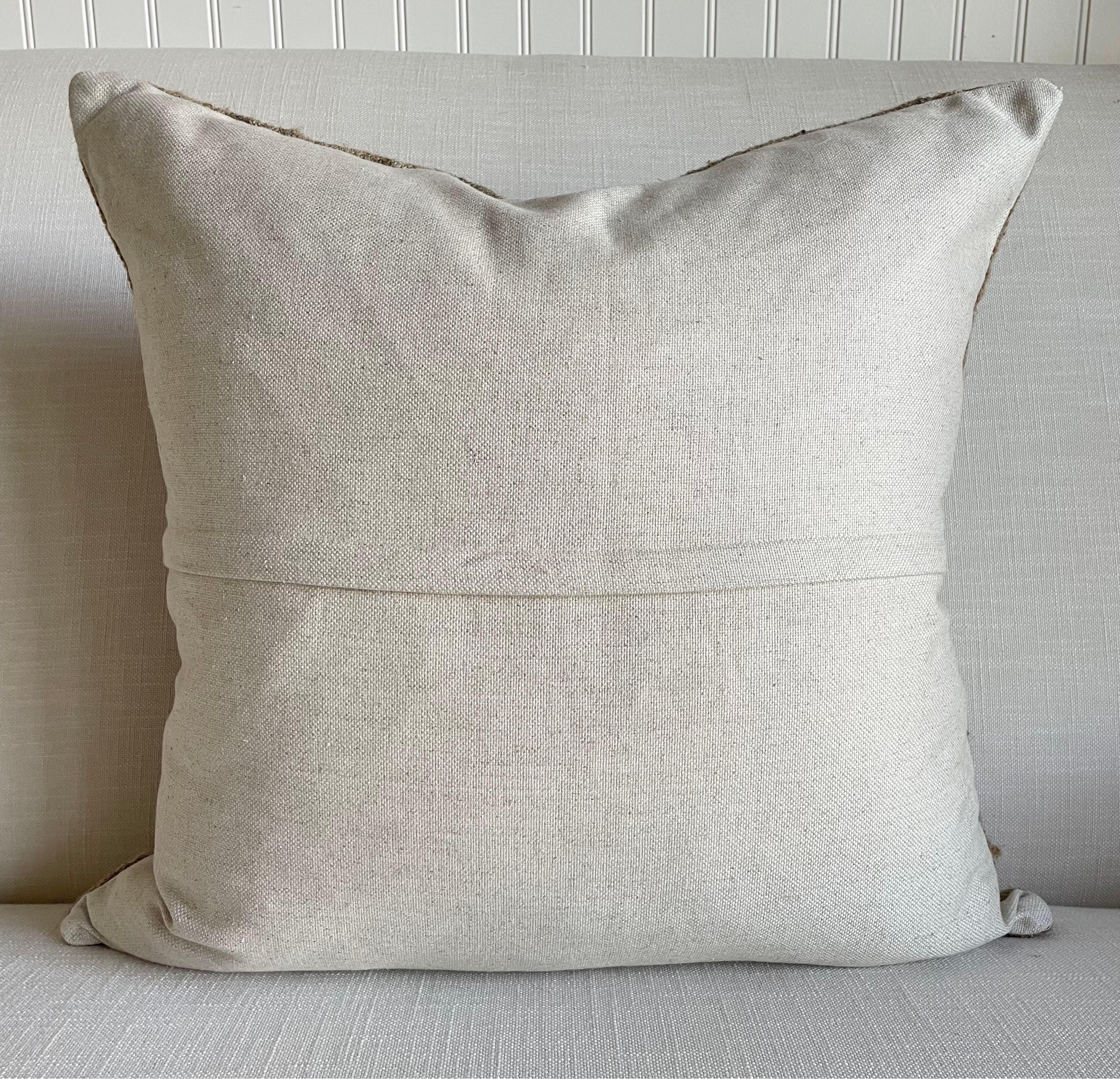 Custom Wool & Silk Blend Down Lumbar Pillow in Neutral Brown 2