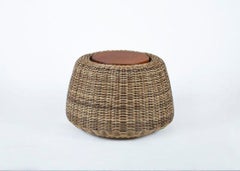 Tabouret/table d'appoint "Esperanza" tissé sur mesure pour l'extérieur en Nature